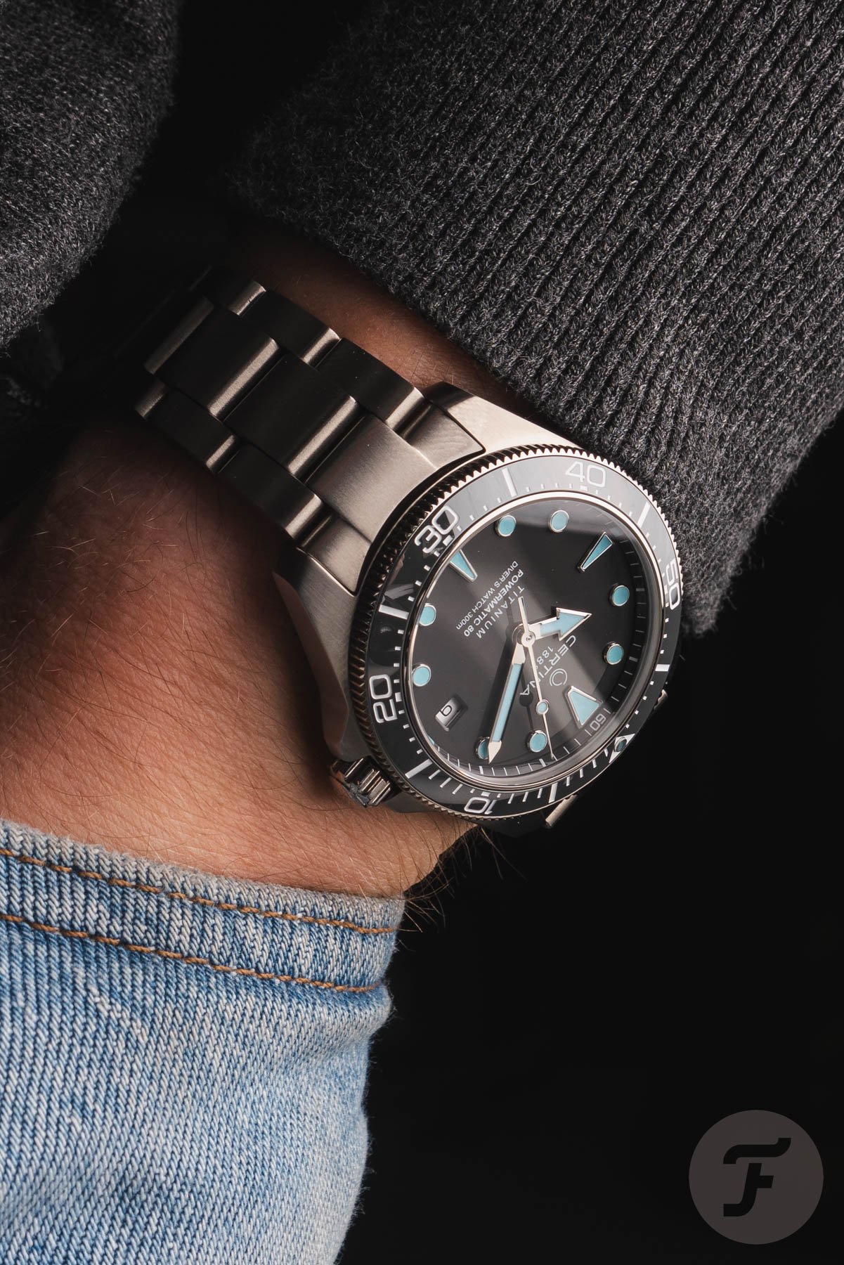 Certina DS Action Diver 38mm Titanium pocket shot