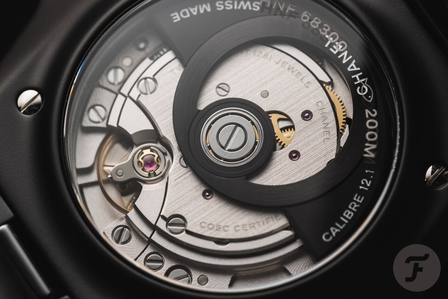 Chanel J12 Superleggera Caliber 12.1 movement macro