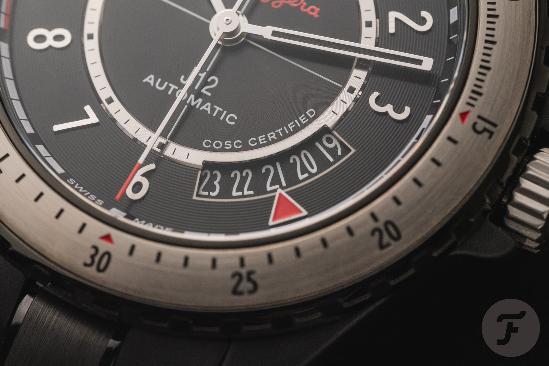 Dial close-up of the Chanel J12 Superleggera Caliber 12.1