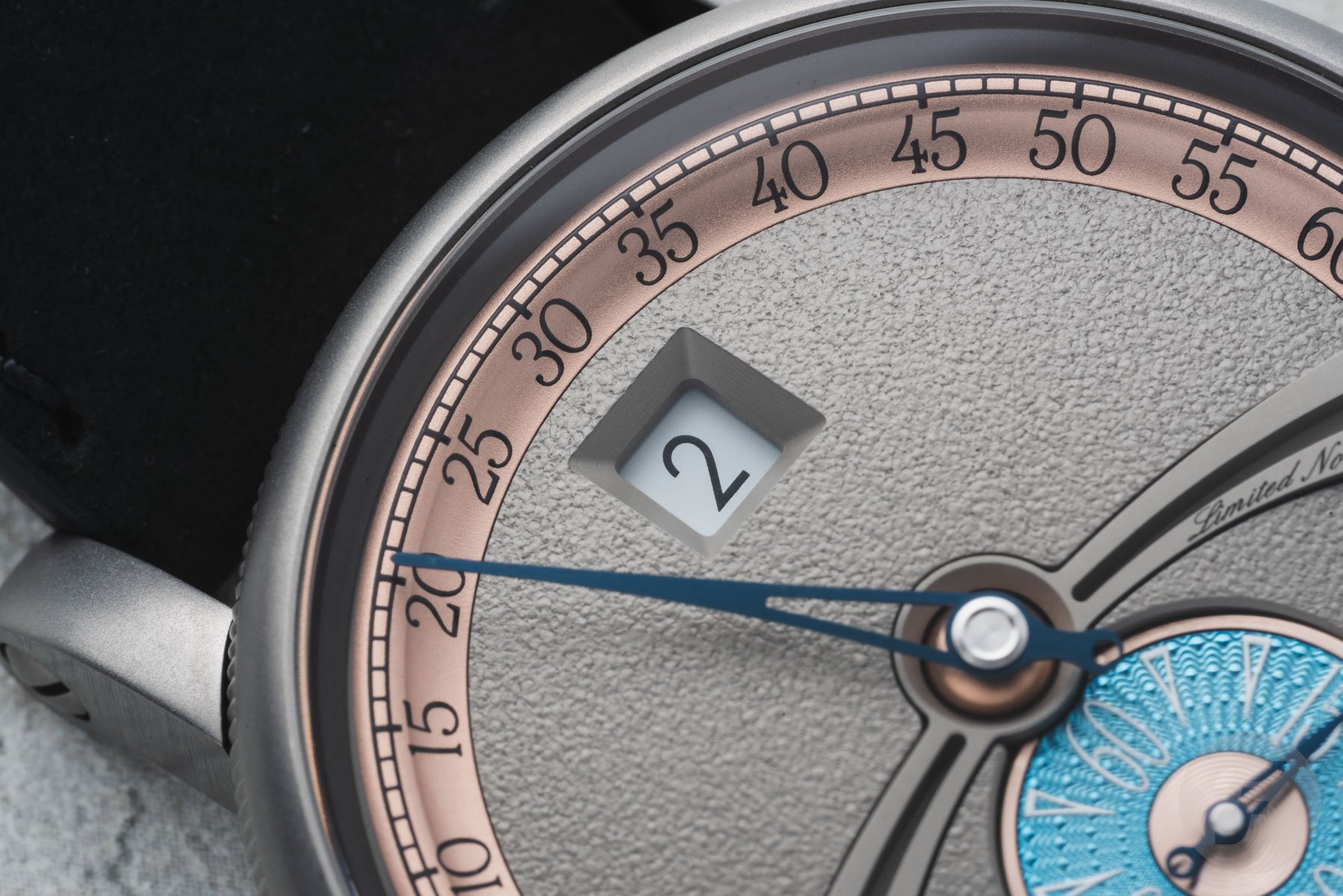 Dial close-up of the Chronoswiss Delphis Art Deco