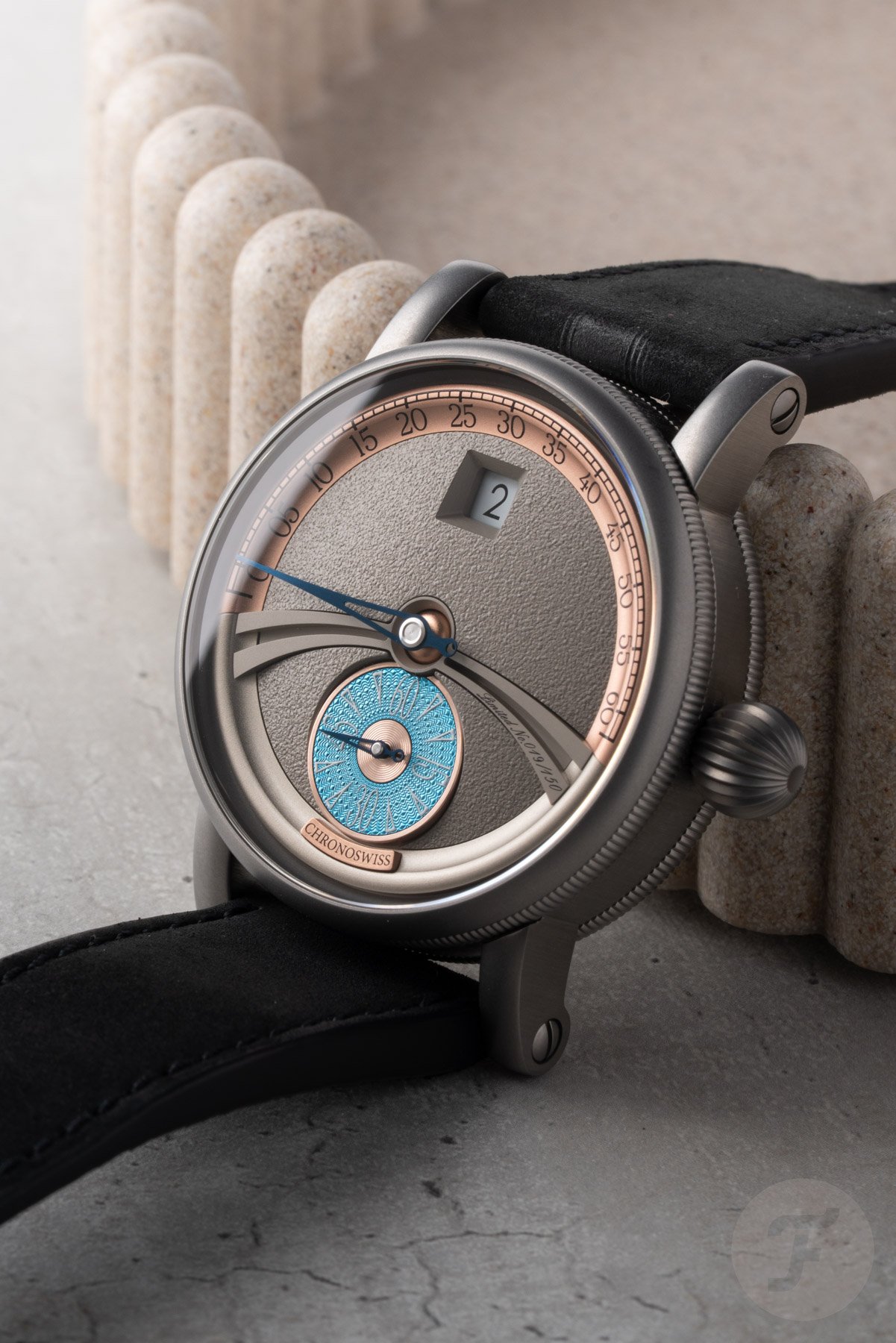 Propped up Chronoswiss Delphis Art Deco