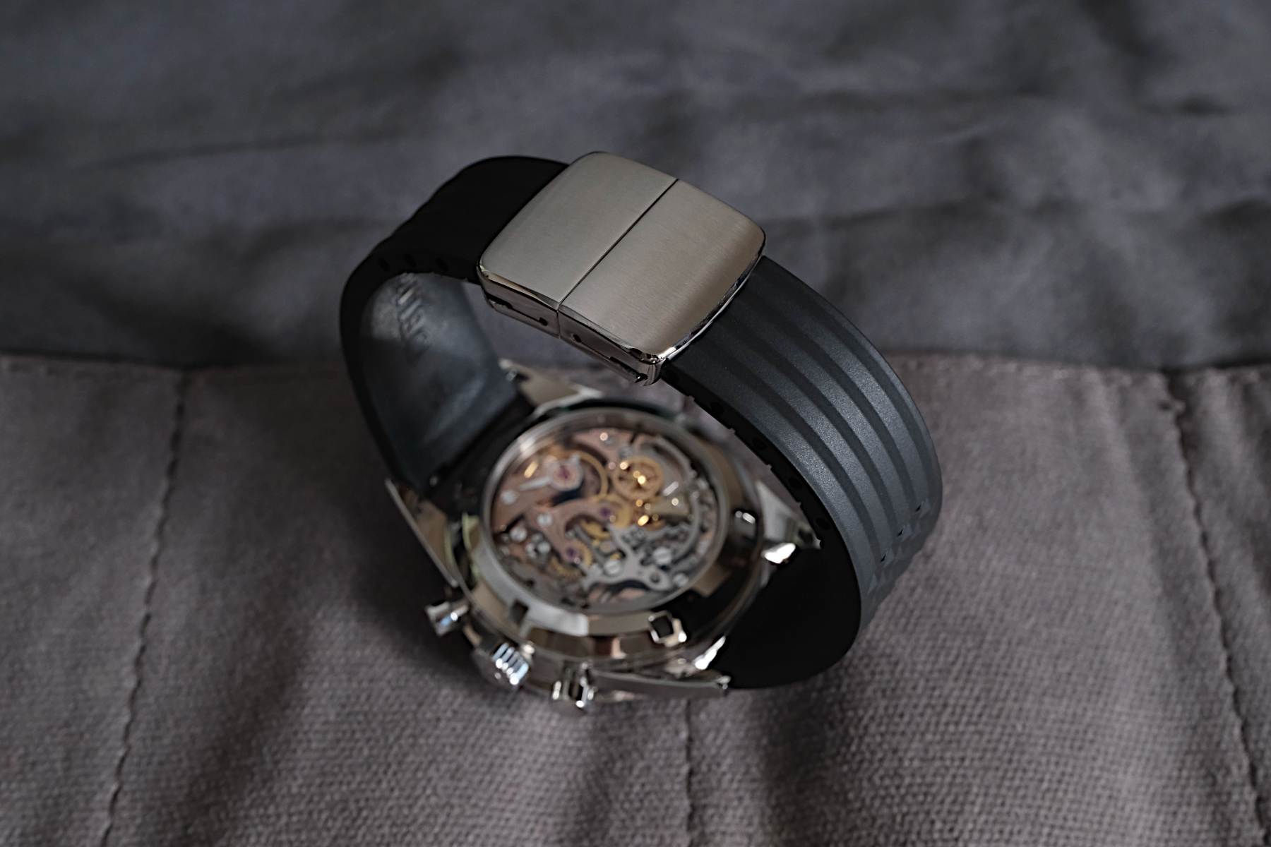 Delugs Micro-Adjust CTS Deployant Clasp on the watch, face down