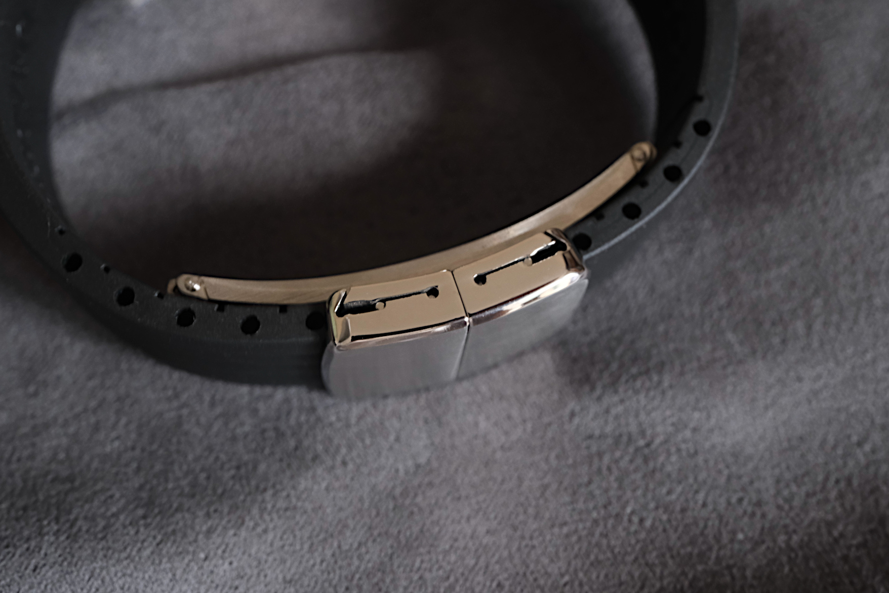 Closeup side view of the Delugs Micro-Adjust CTS Deployant Clasp