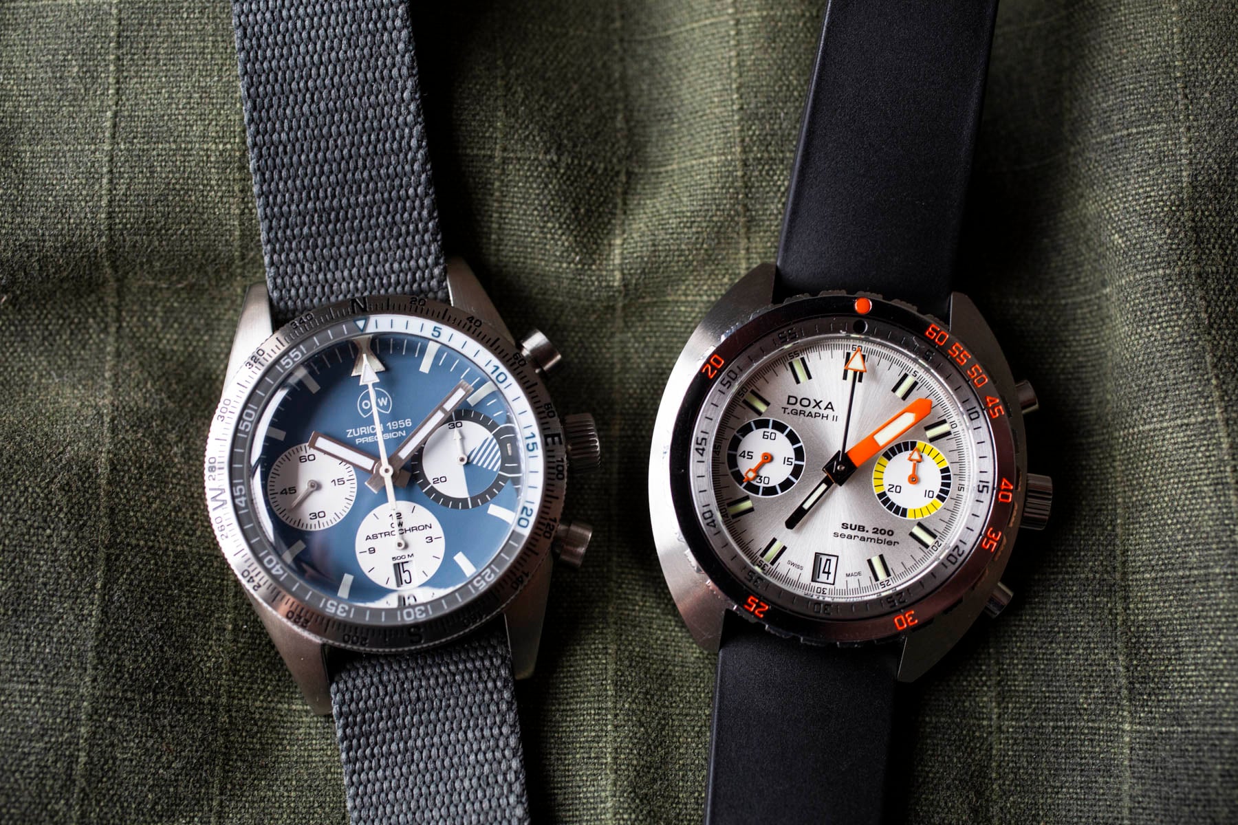 Ollech & Wajs Astrochron vs Doxa Sub 200 T‑Graph II Comparison