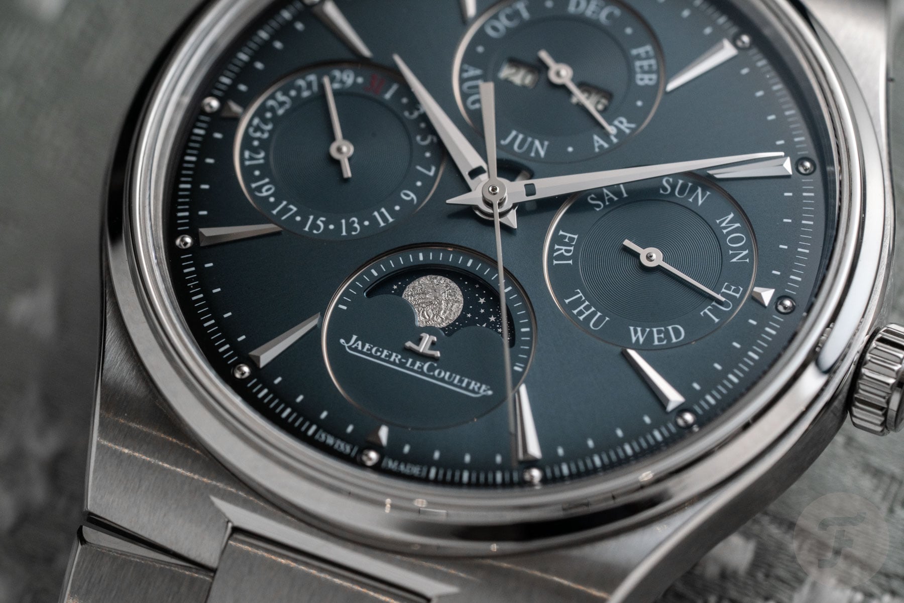 surprising releases 2026 — Jaeger-LeCoultre Master Control Chronometre Perpetual Calendar ref. Q4178180 dial up close