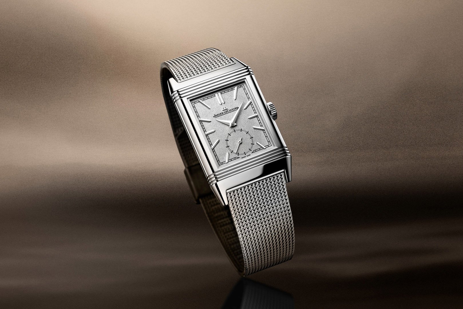white gold Jaeger-Lecoultre Reverso Tribute Monoface Small Seconds "Or Deco" ref. Q713312J upright