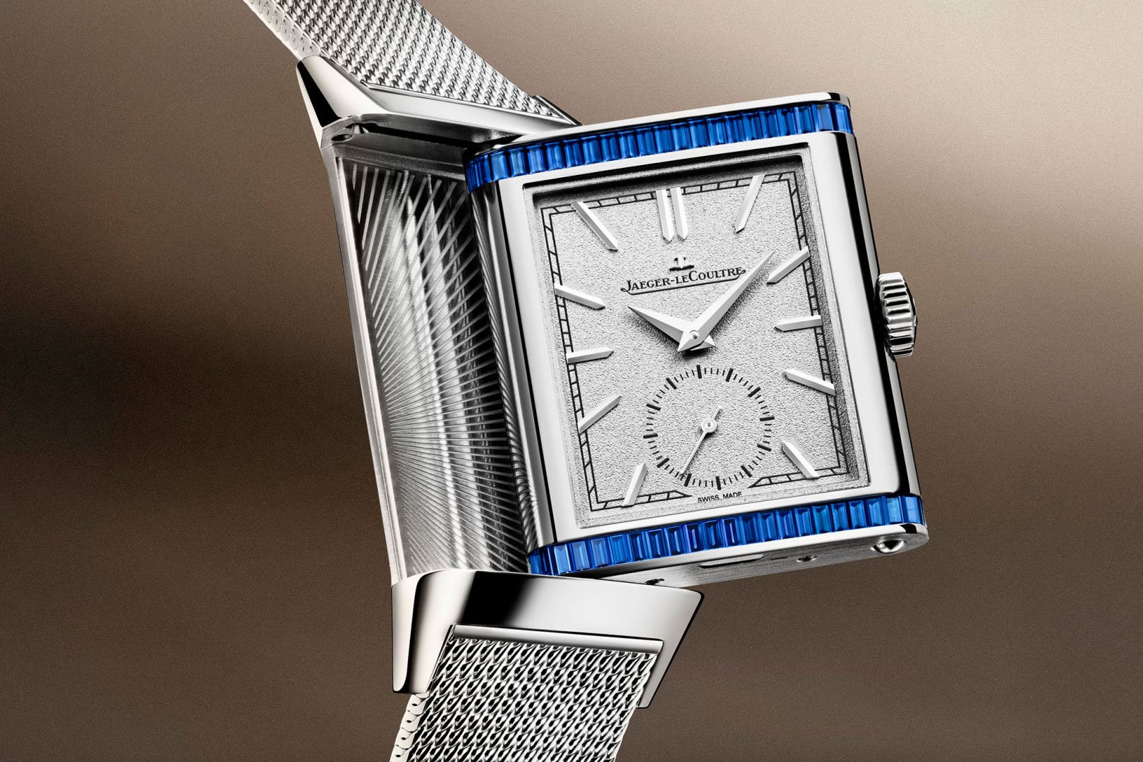 white gold Jaeger-LeCoultre Reverso Tribute Monoface Small Seconds "Or Deco Cocktail" ref. Q713311J with case mid-swivel