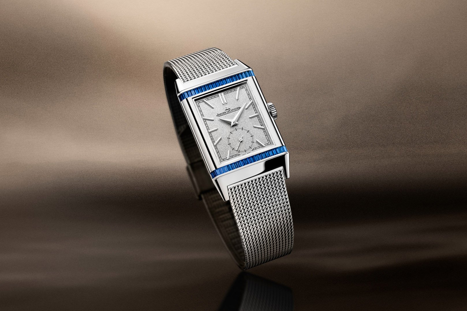white gold Jaeger-LeCoultre Reverso Tribute Monoface Small Seconds "Or Deco Cocktail" ref. Q713311J upright