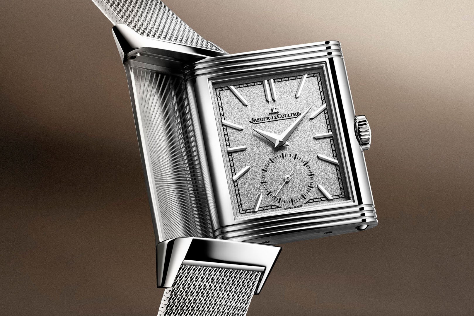 white gold Jaeger-Lecoultre Reverso Tribute Monoface Small Seconds "Or Deco" ref. Q713312J with case mid-swivel
