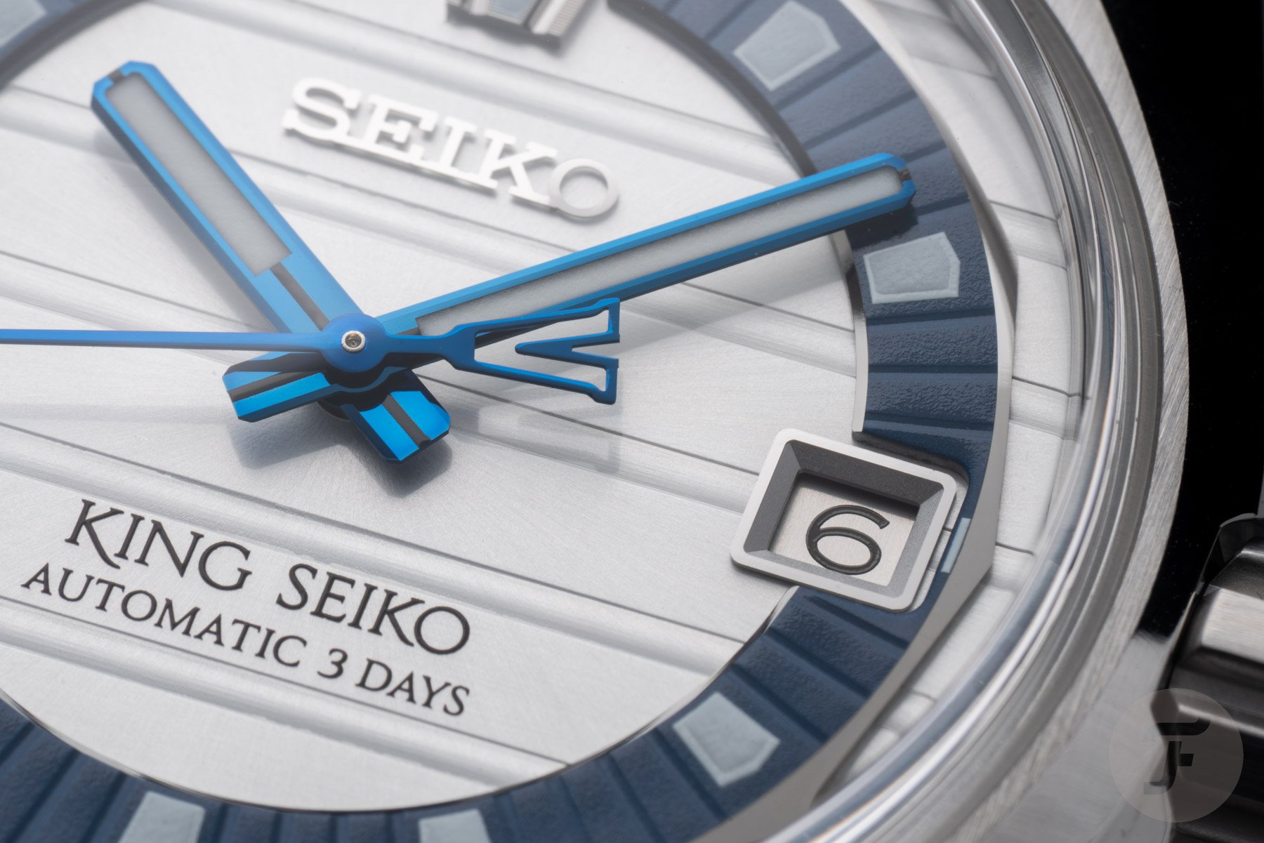 King Seiko Vanac HKF004 dial and date window up close