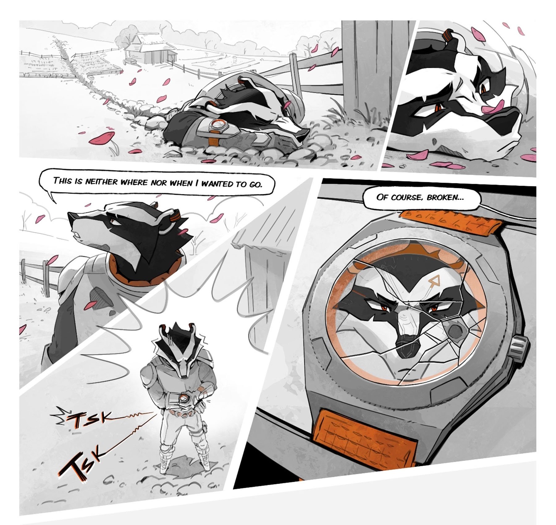 Micromilspec × Black Badger Broken Hour in comic