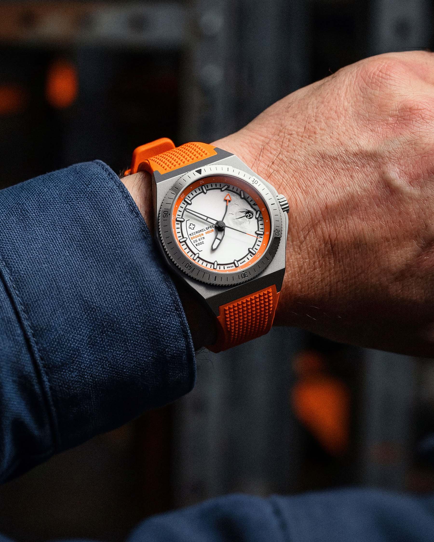 Micromilspec × Black Badger Broken Hour wrist shot