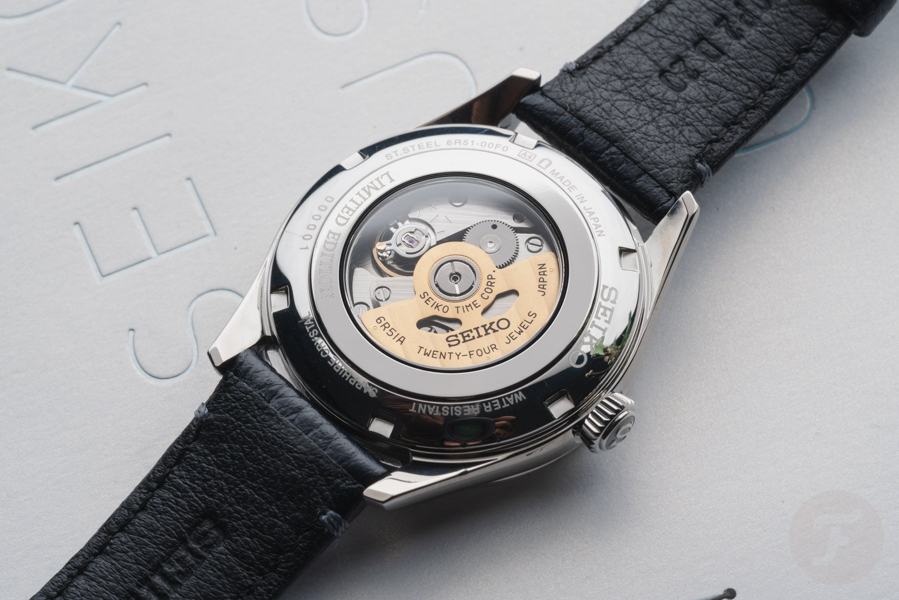 Seiko Presage Classic Series HCC007 case back and 6R51A movement