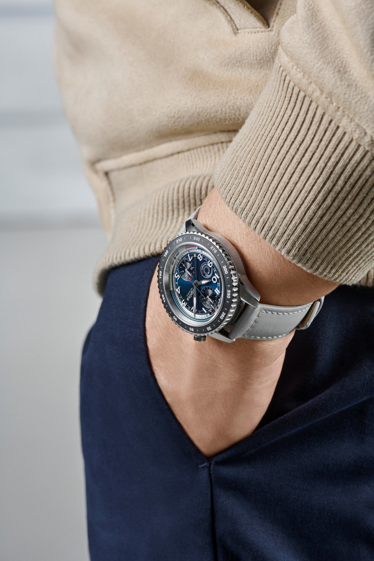 Pocket shot of the Watch Angels × Alpina Startimer Pilot Chronograph Automatic IFR