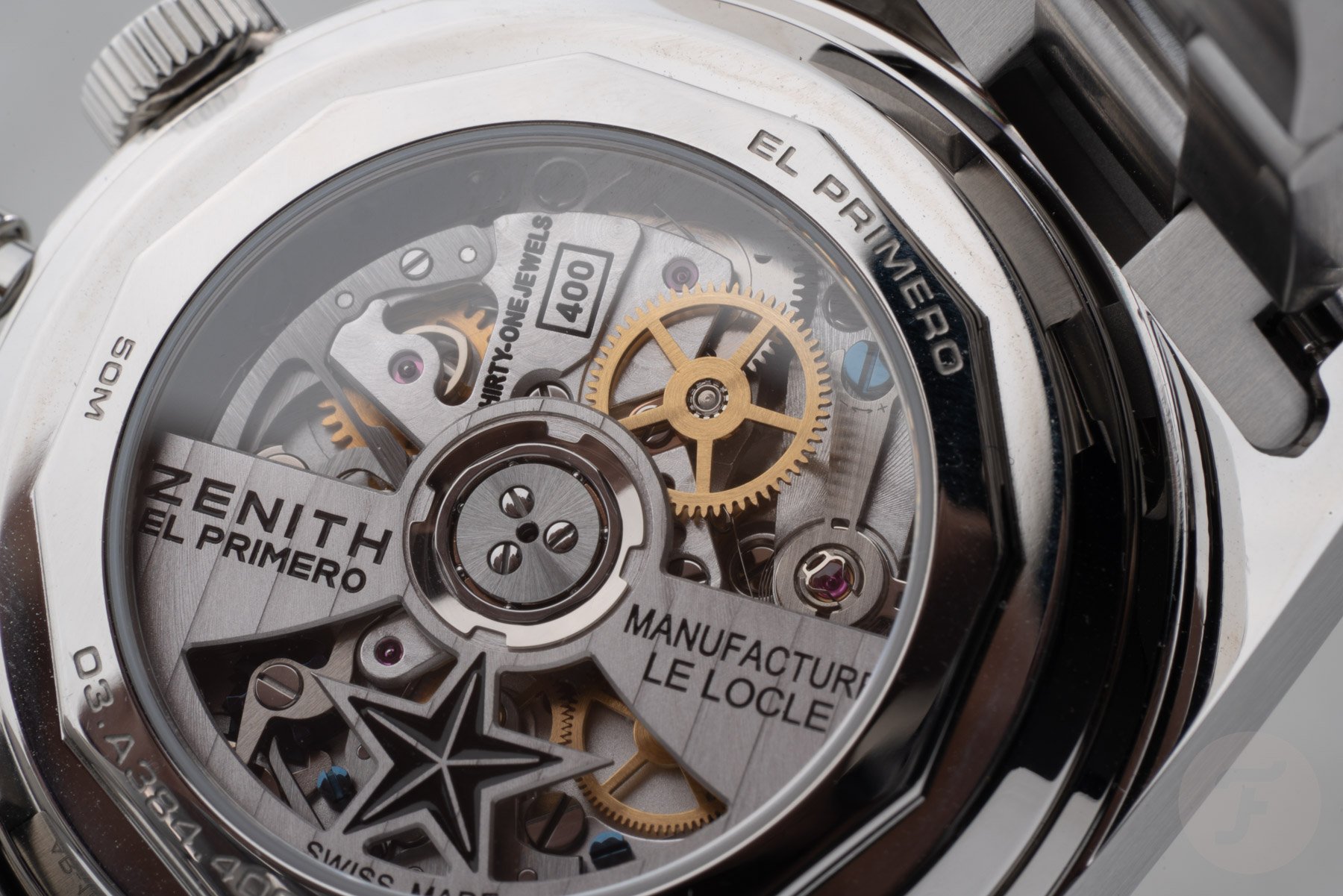 Zenith Chronomaster Revival A384 Tropical case back and El Primero 400 movement