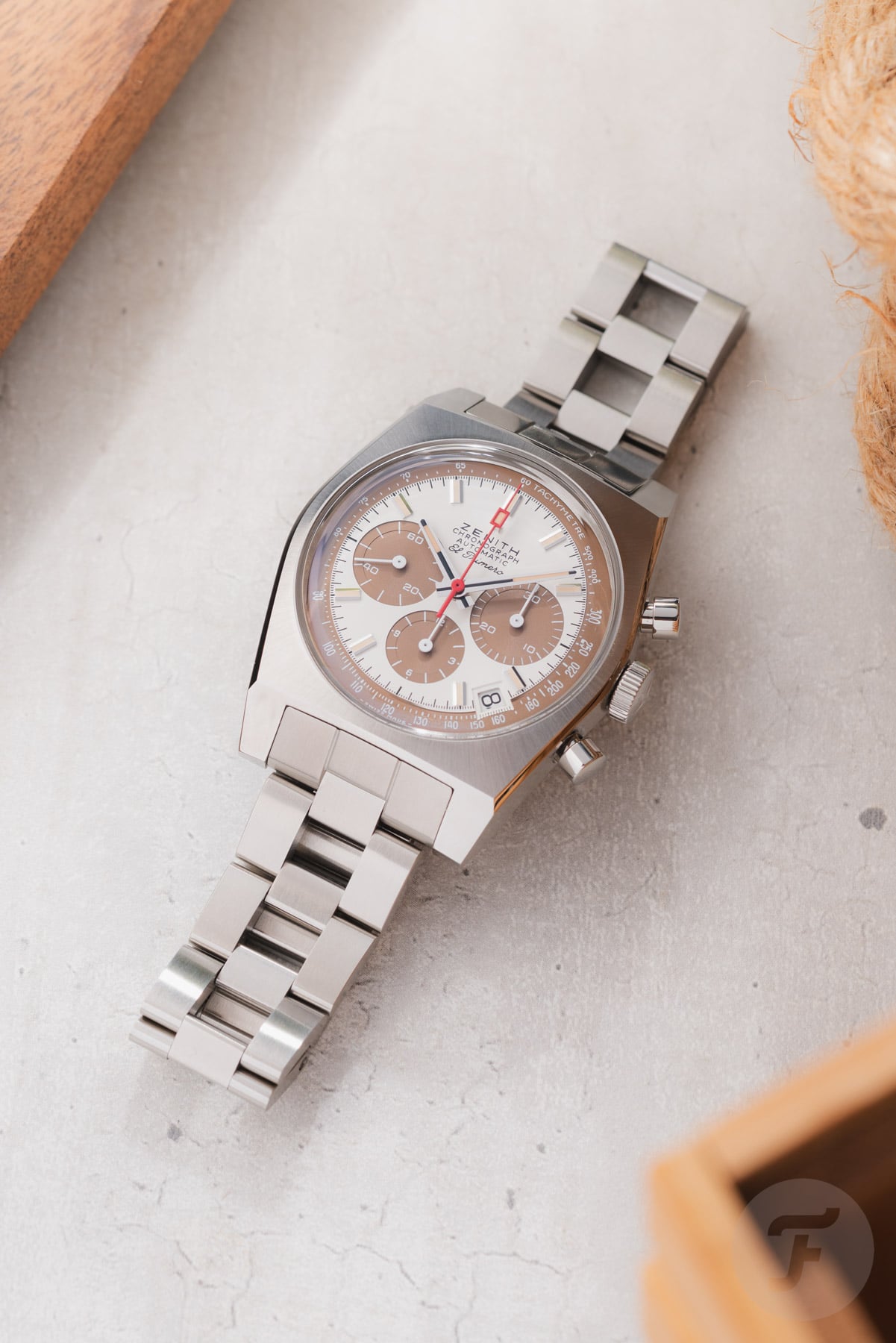 surprising releases 2026 — Zenith Chronomaster Revival A384 Tropical flat-lay
