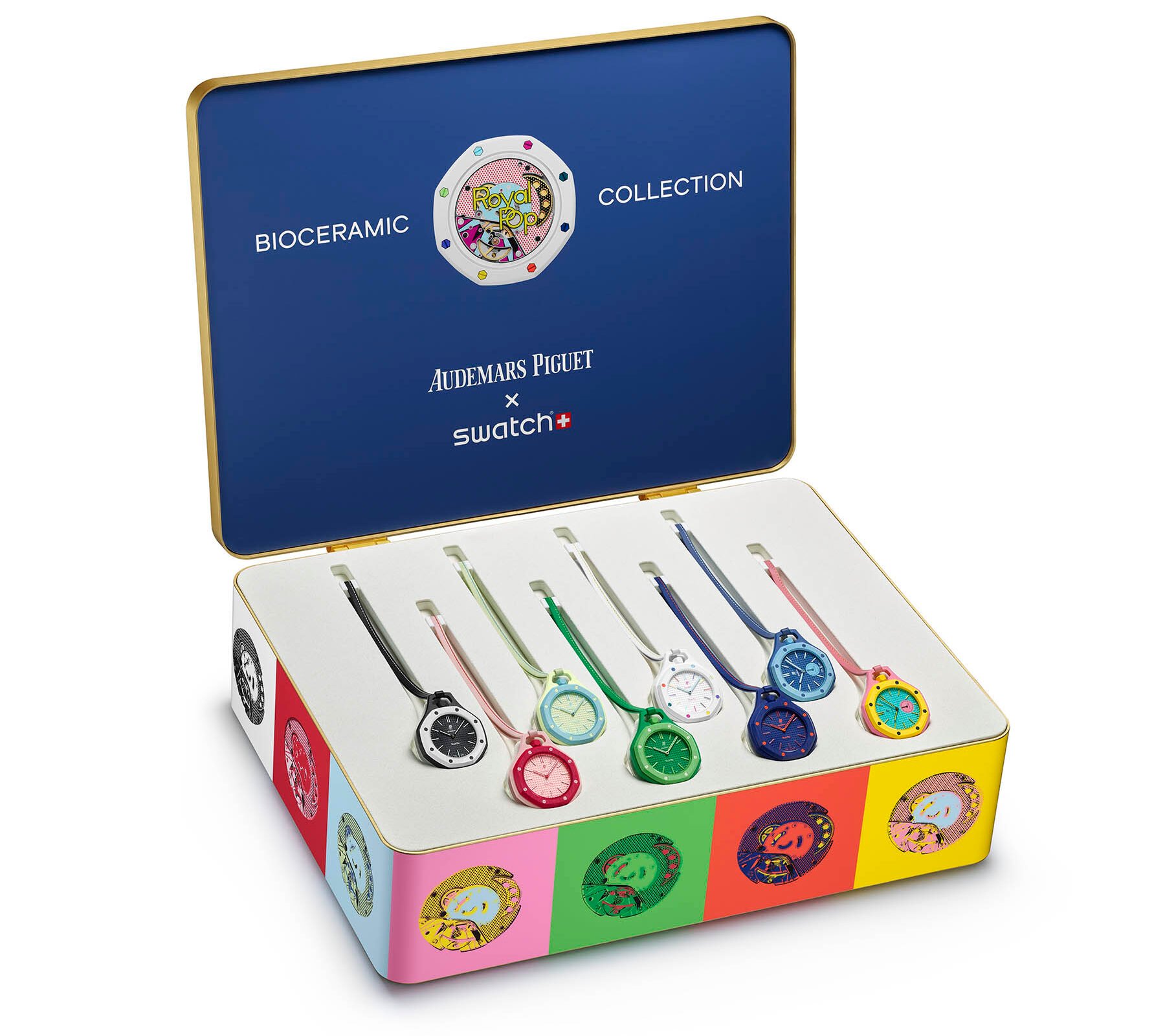 Audemars Piguet × Swatch Royal Pop collection in display box