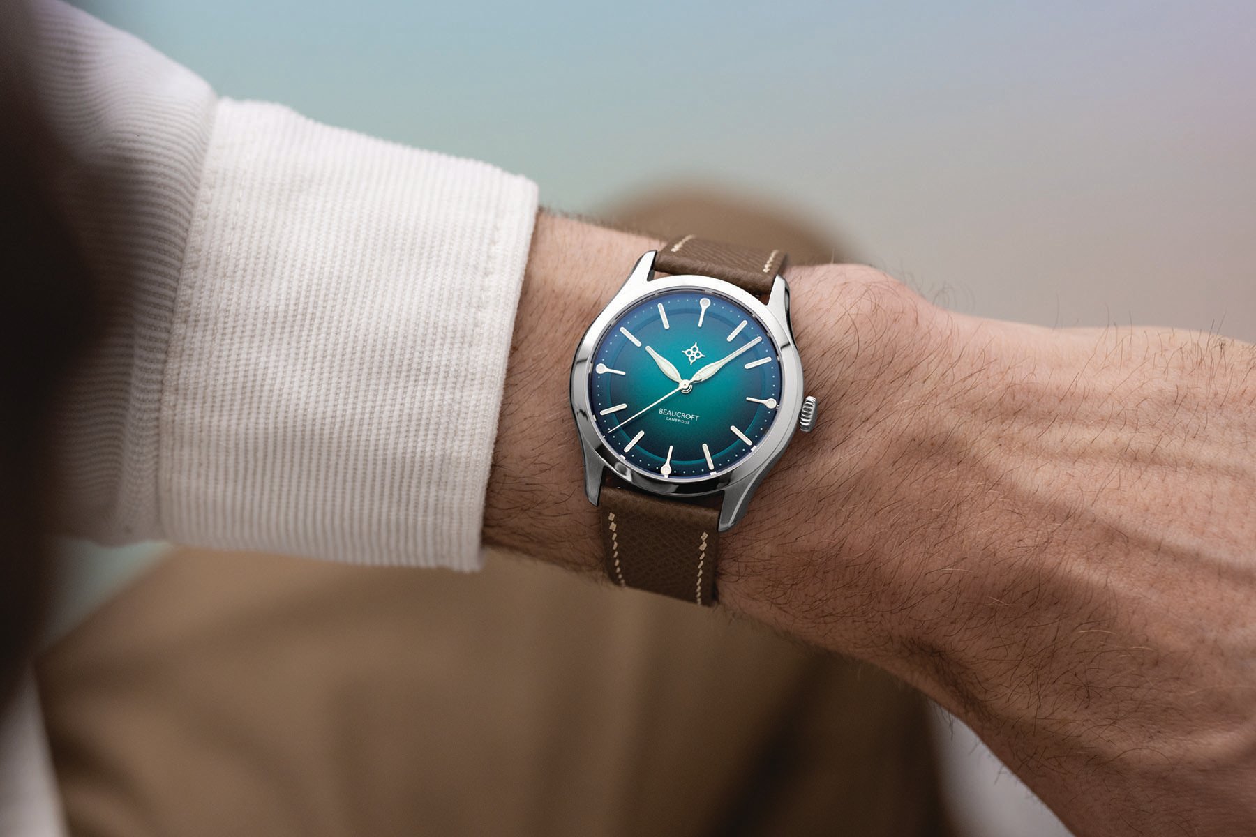 teal-dial Beaucroft The Arc wrist shot