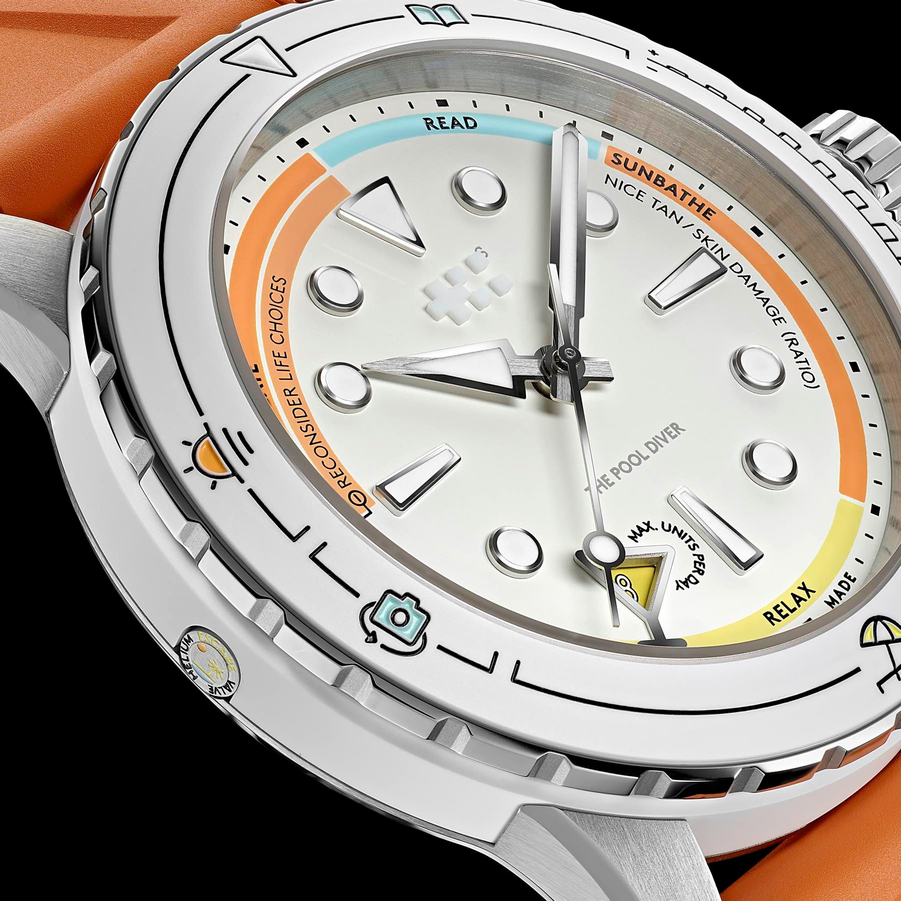 Christopher Ward C60 Pool Diver, angled close-up profile shot