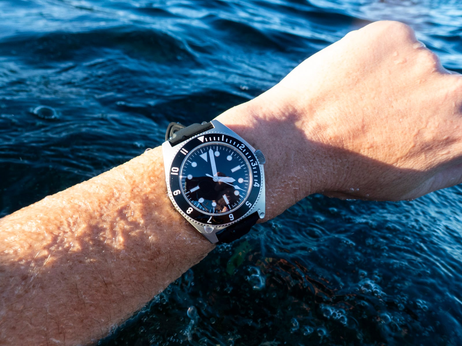 Benrus Type 1 Mil Spec wrist shot over water