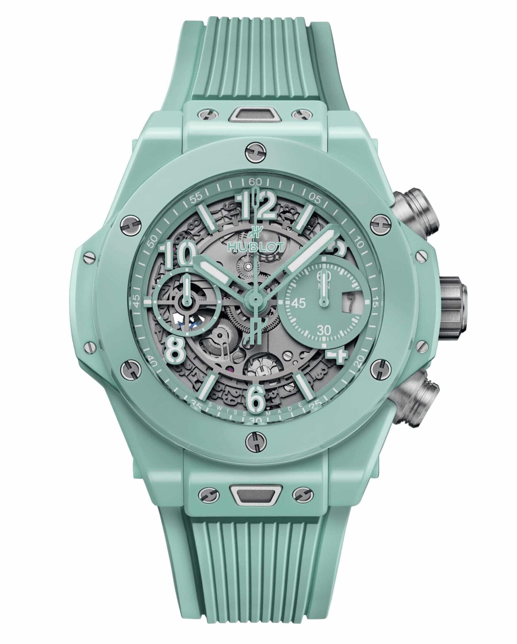 summer watches — Hublot Big Bang Unico Mint Green Ceramic soldier image