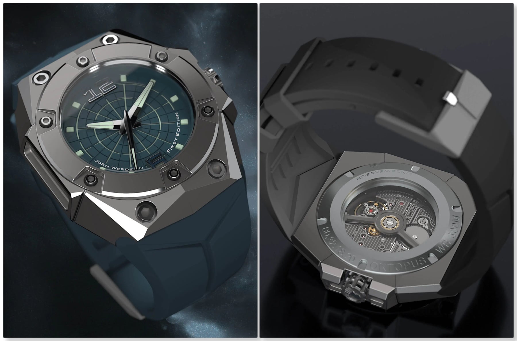 Front and back of the new Linde Werdelin Oktopus III