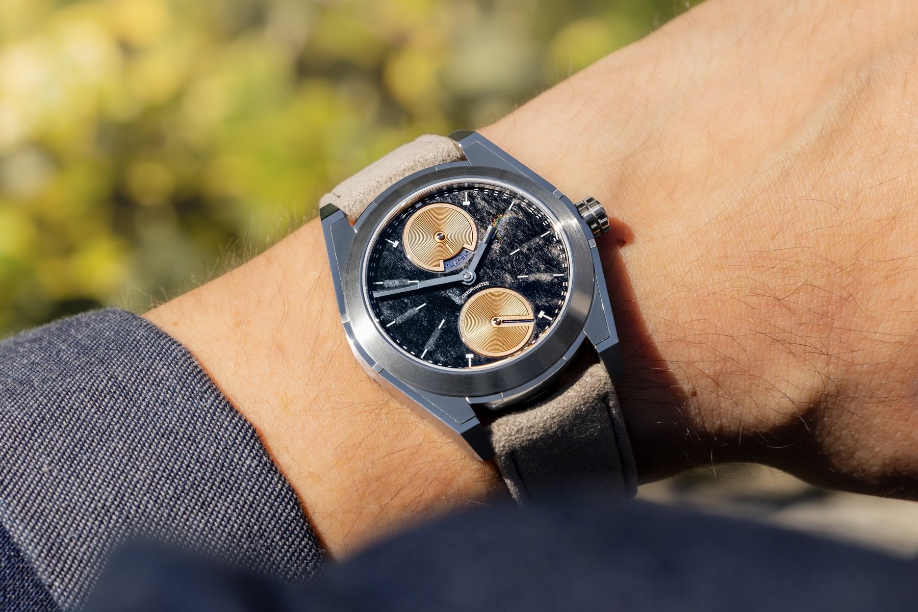 Pragma P1 Perseverance Stone Dial Edition Obsidian on the wrist