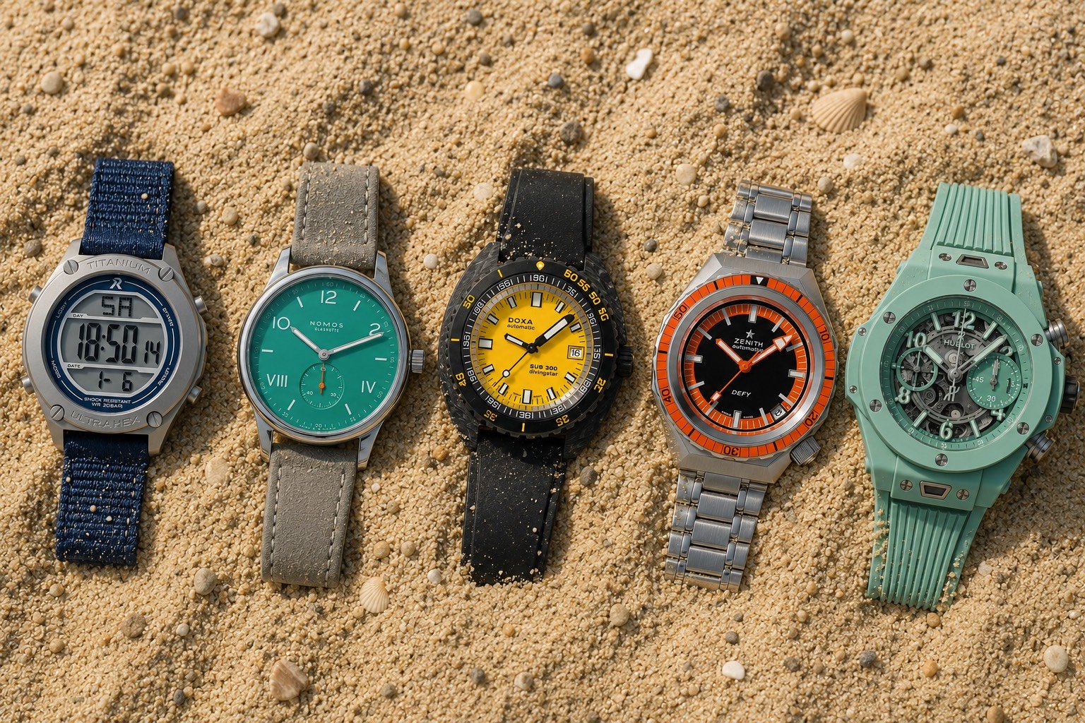 The Best Summer Watches — Thomas's picks from RZE, Nomos, Doxa, Zenith, and Hublot