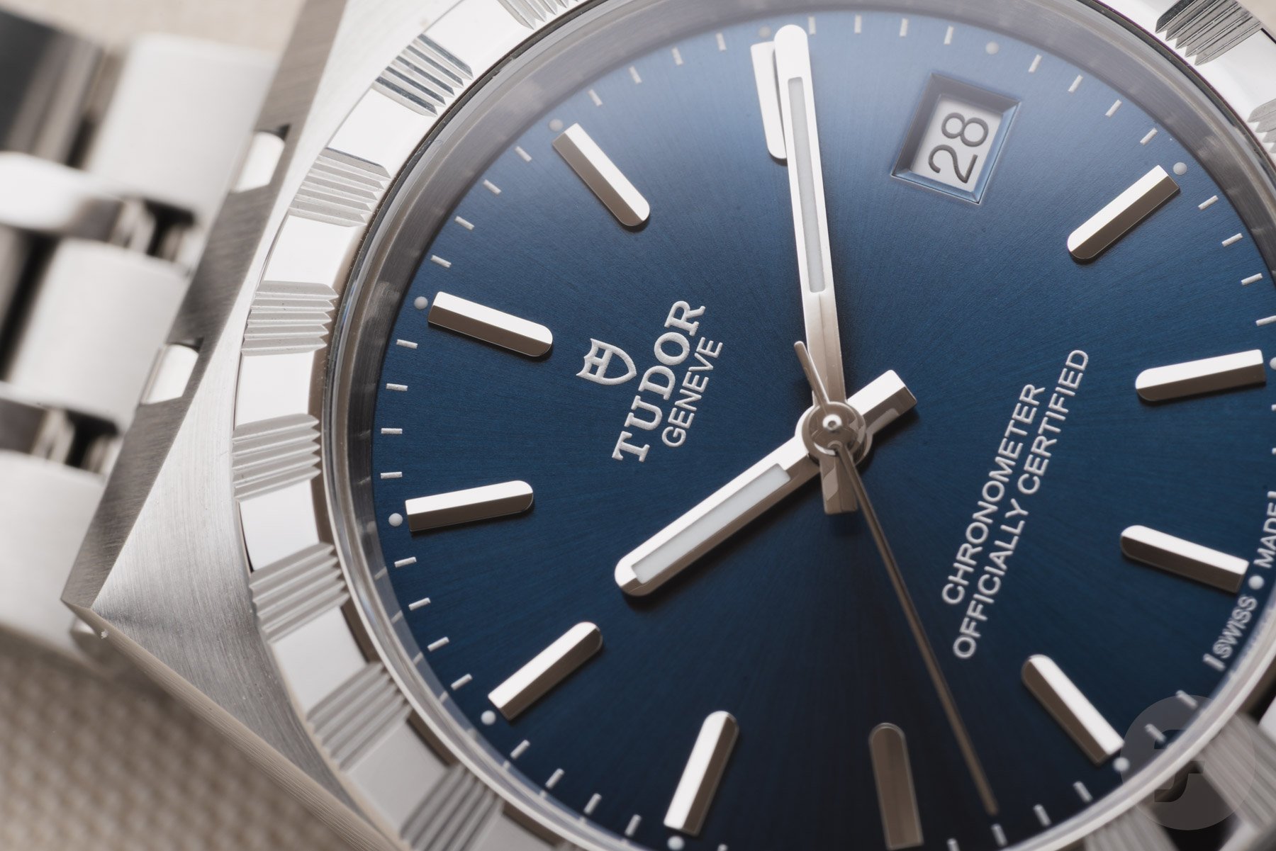Tudor Royal blue dial up close