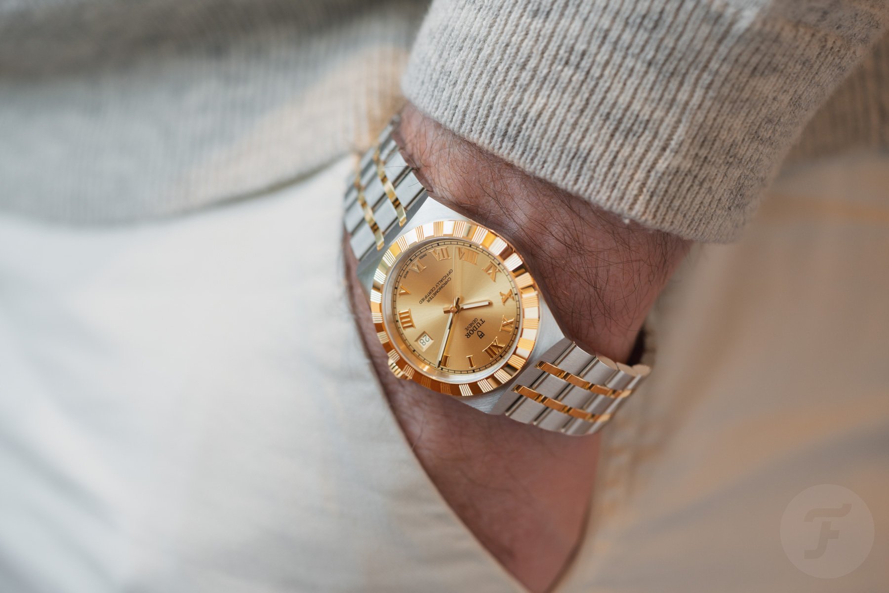 36mm two-tone Tudor Royal pocket shot