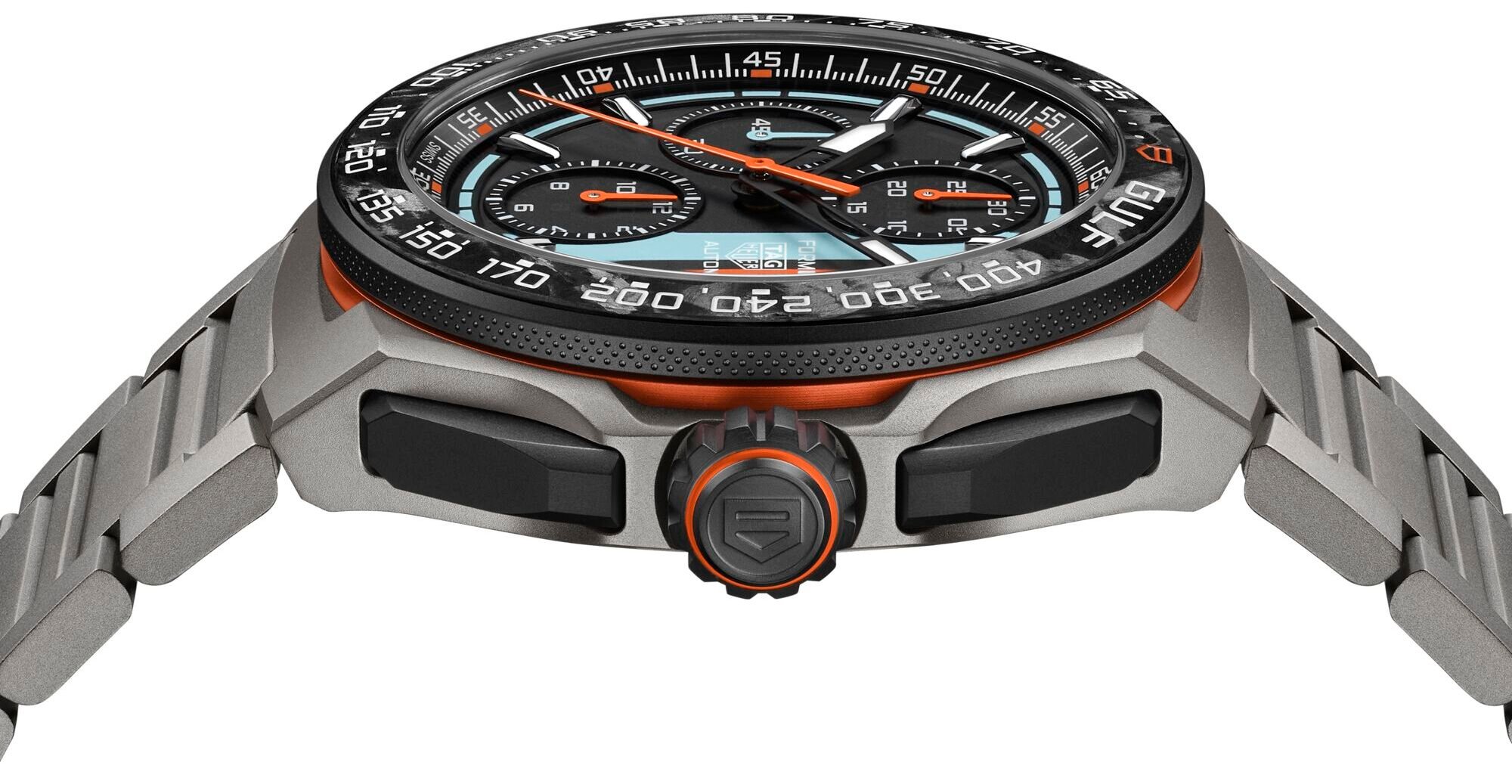 Profile of the TAG Heuer Formula 1 Automatic Chronograph × Gulf