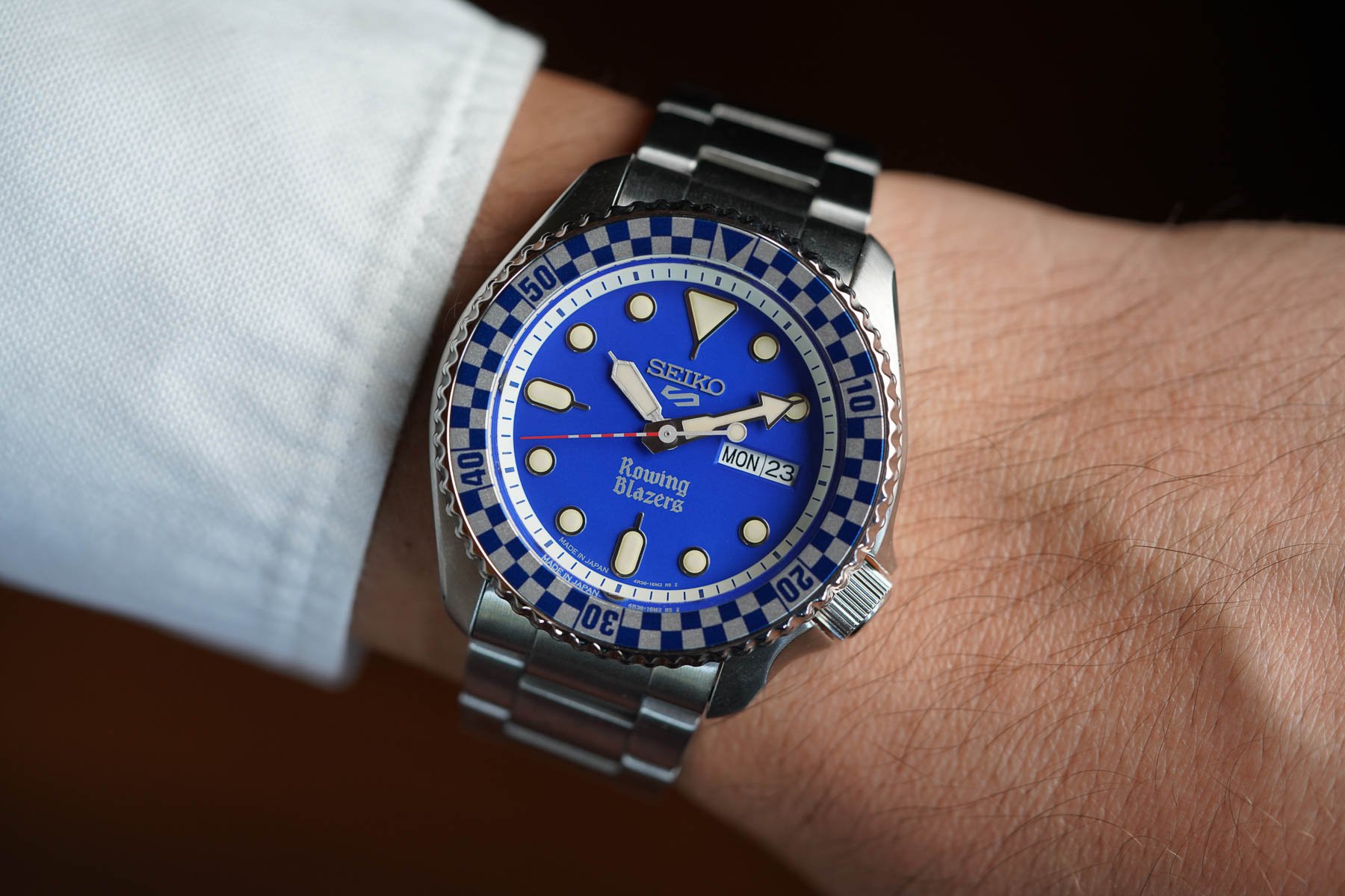 Seiko × Rowing Blazers × Wind Vintage SRPM19 wrist shot