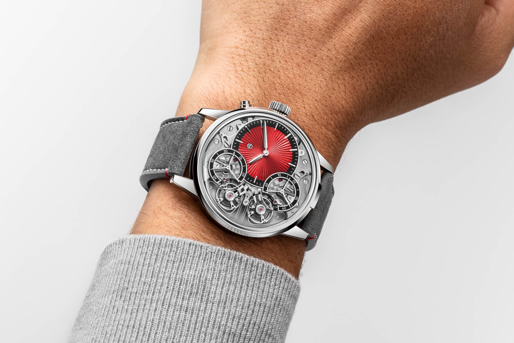 Armin Strom Mirrored Force Resonance Red wrist shot vertical