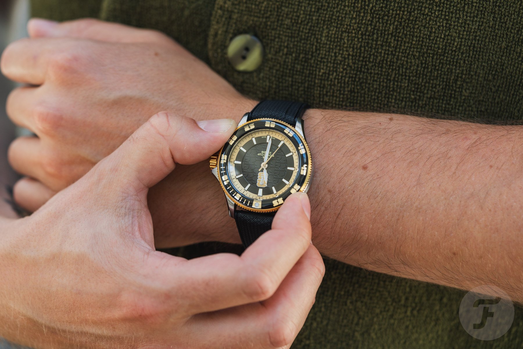 Axia Time World Cup Watches rotating the bezel
