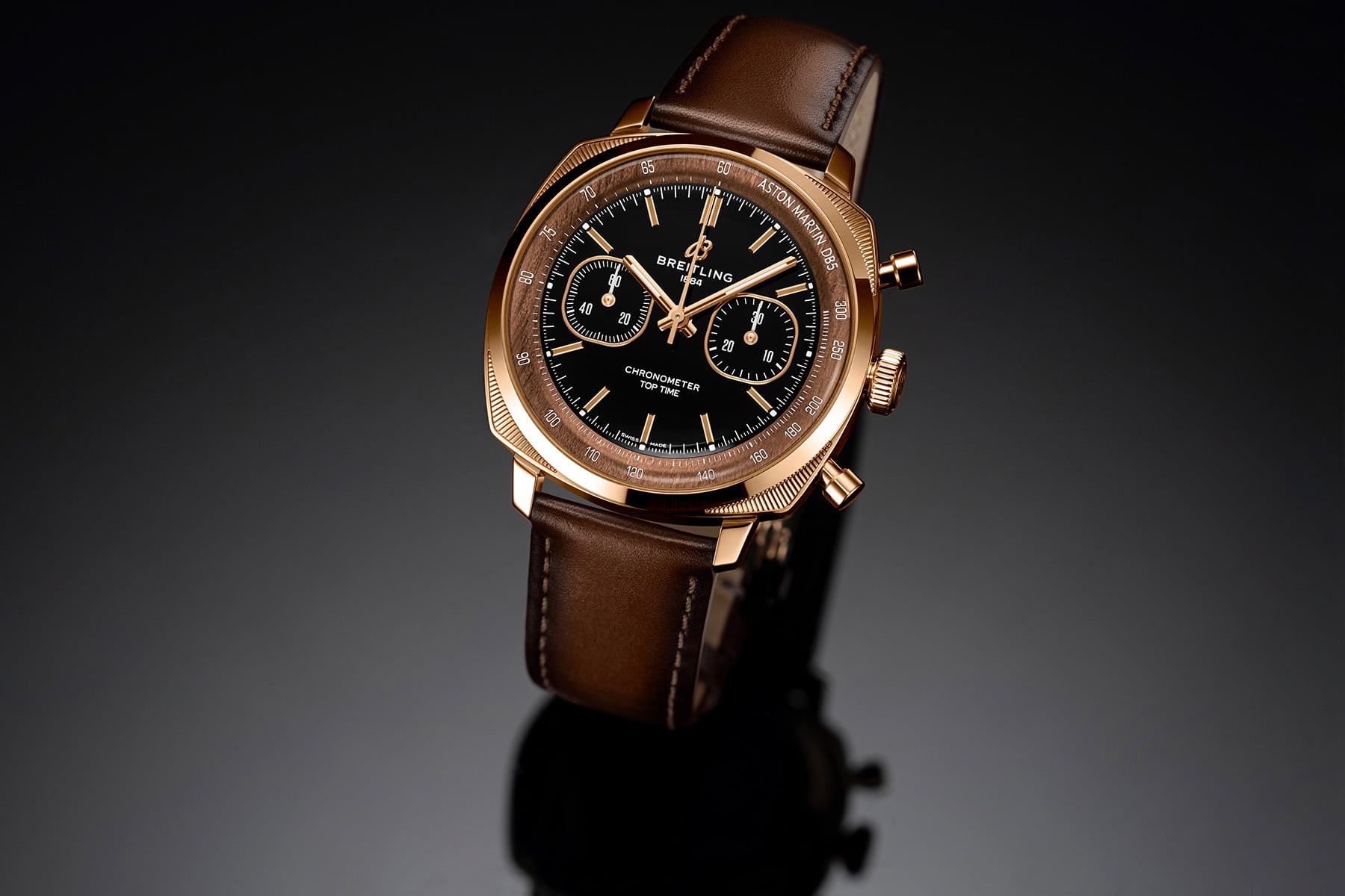 Breitling Top Time B01 Chronograph 41 Tribute to Aston Martin DB5 ref. RB0178131B1X1 upright