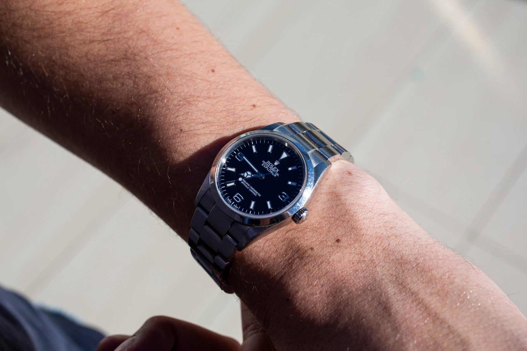 Rolex Explorer ref. 114270 on wrist