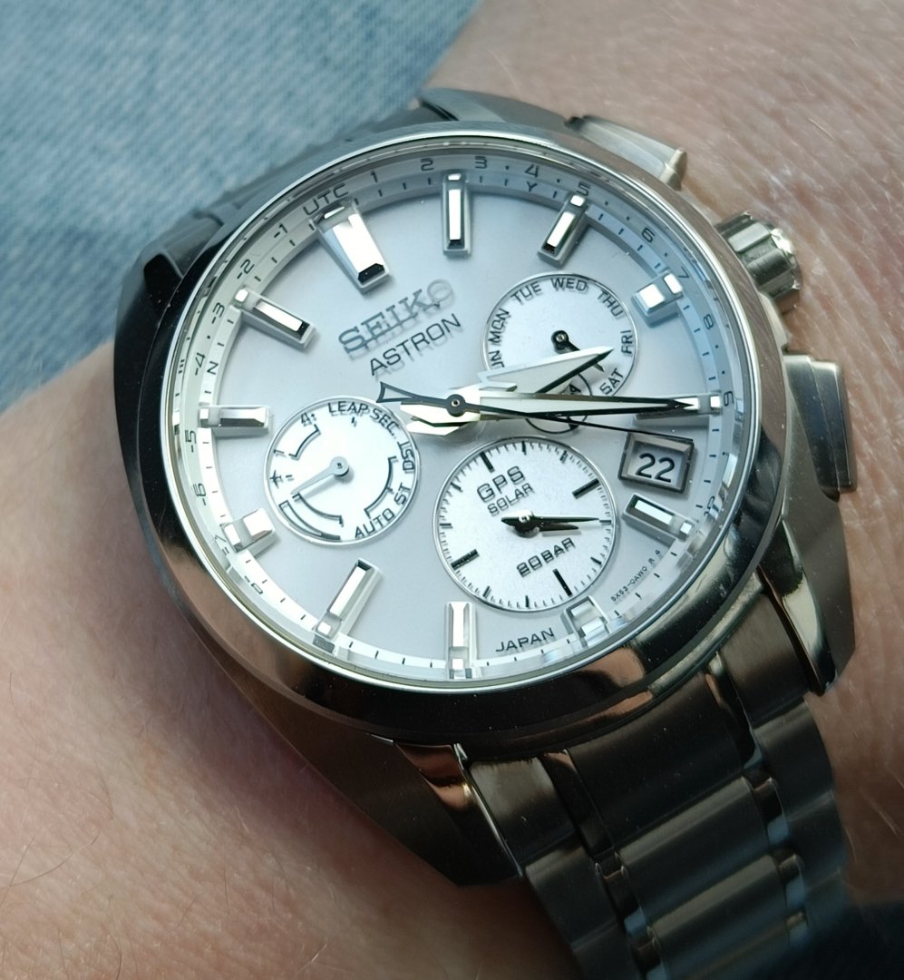 Seiko Astron GPS Solar SSH063 on the wrist