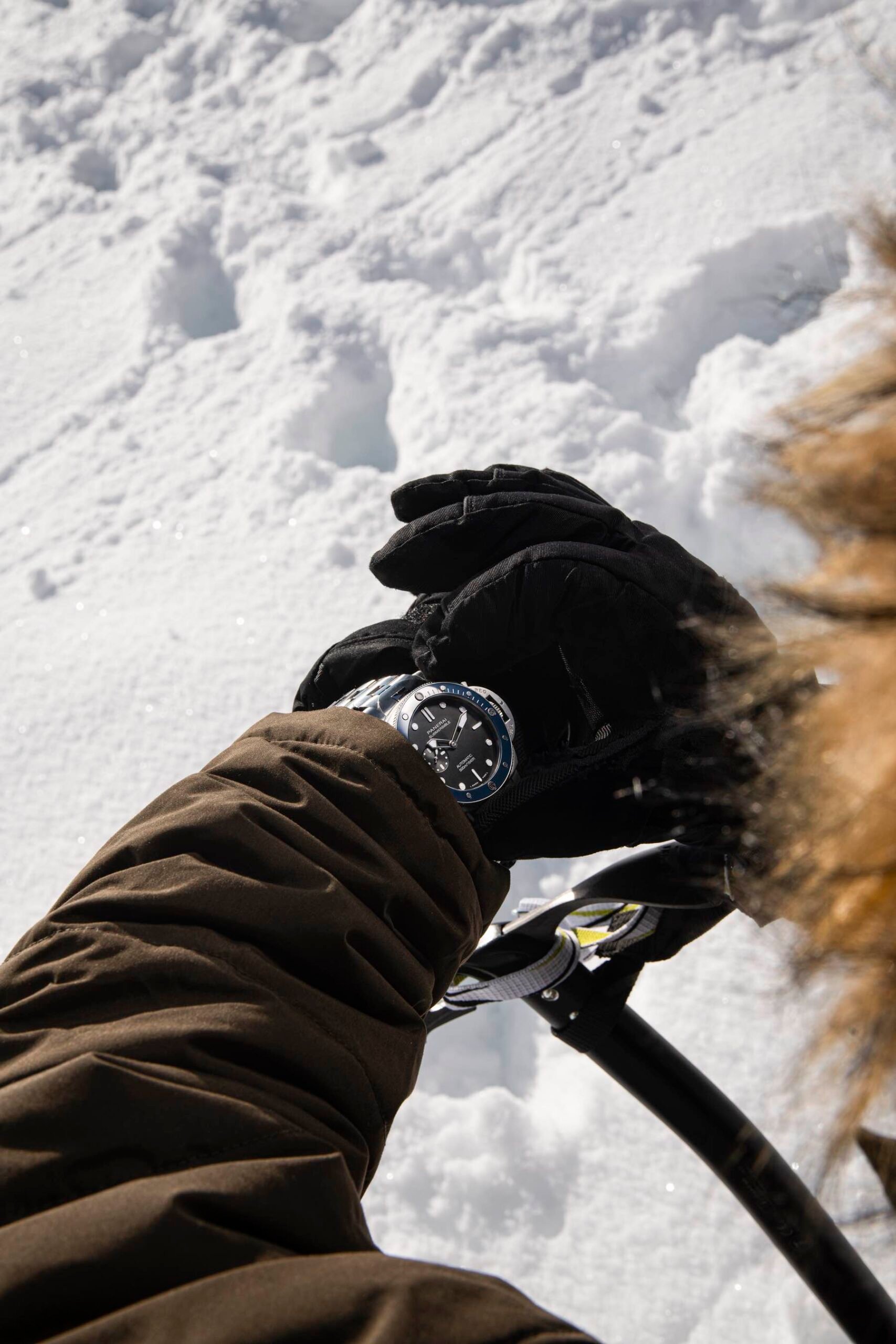 Panerai Submersible PAM01756 on wrist, lifestyle shot