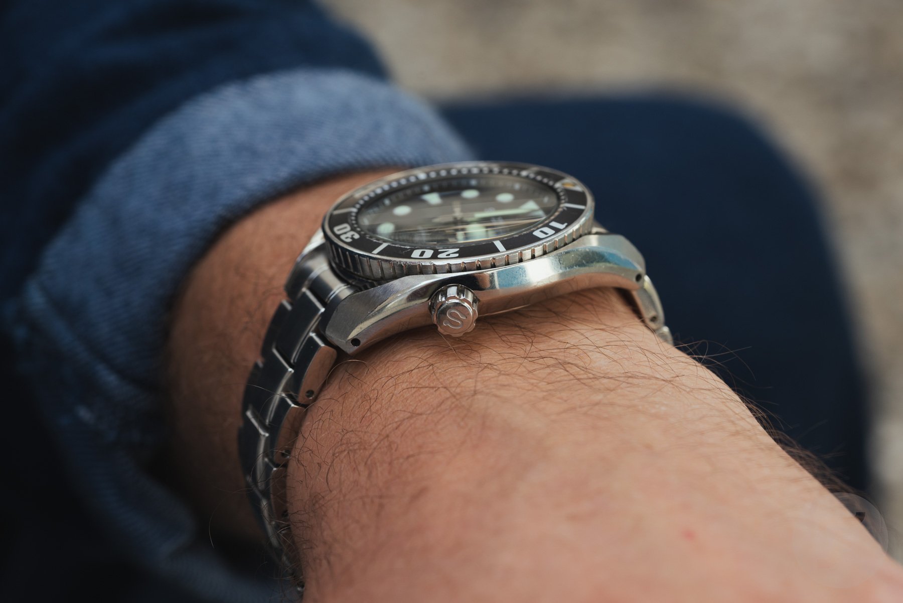 Seiko Sumo SBDC001 on-wrist profile shot