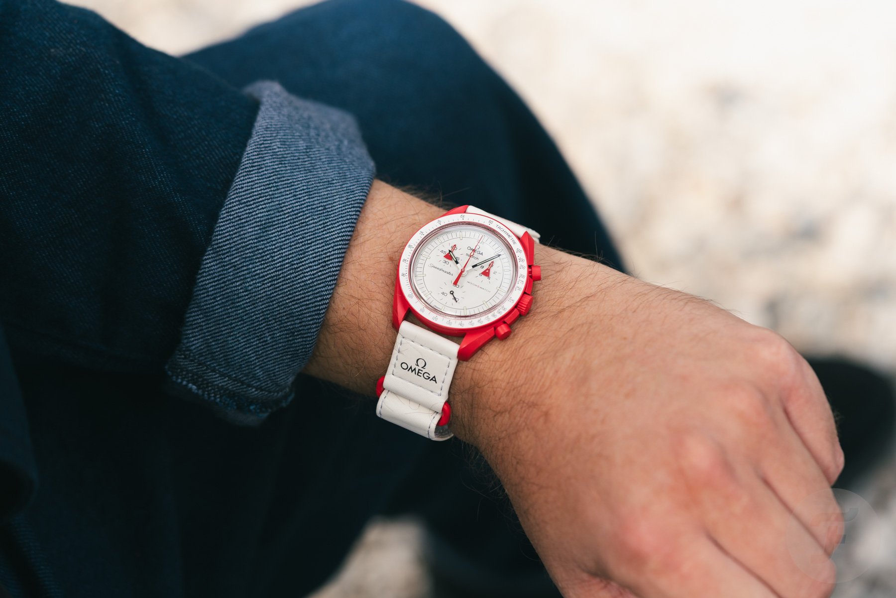 Omega × Swatch Speedmaster MoonSwatch Mission to Mars wrist shot