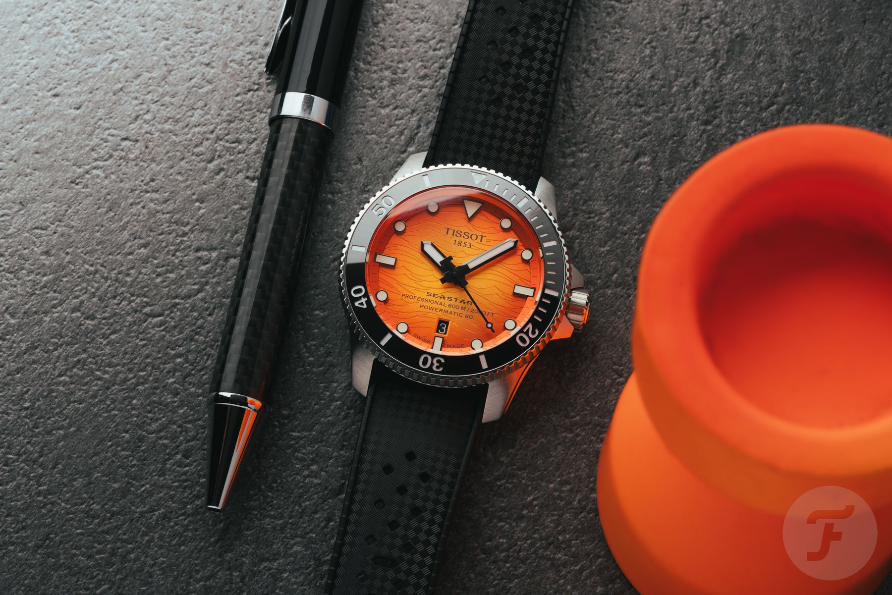 Orange version of the Sized-Down Tissot Seastar 2000 Professional