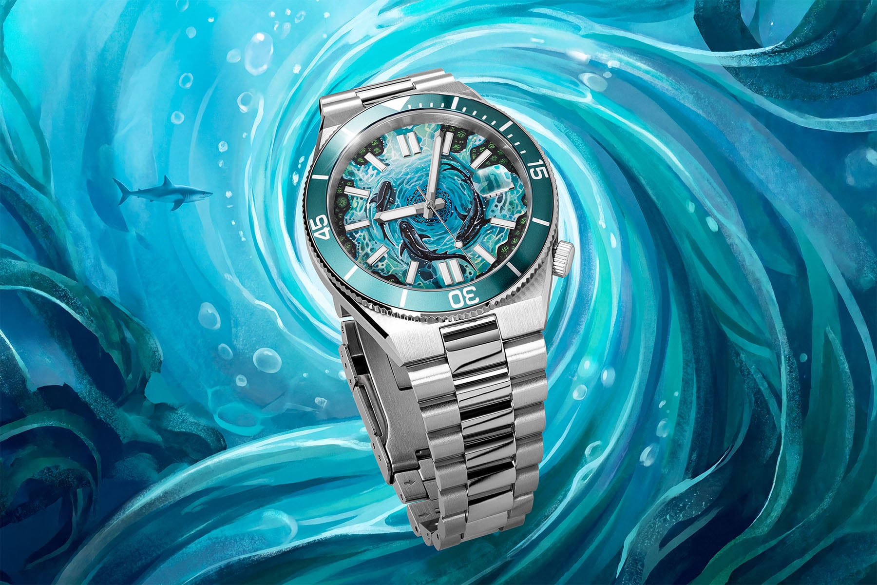IFL Watches Citizen Tsuyosa Shore Mako rendered in ocean