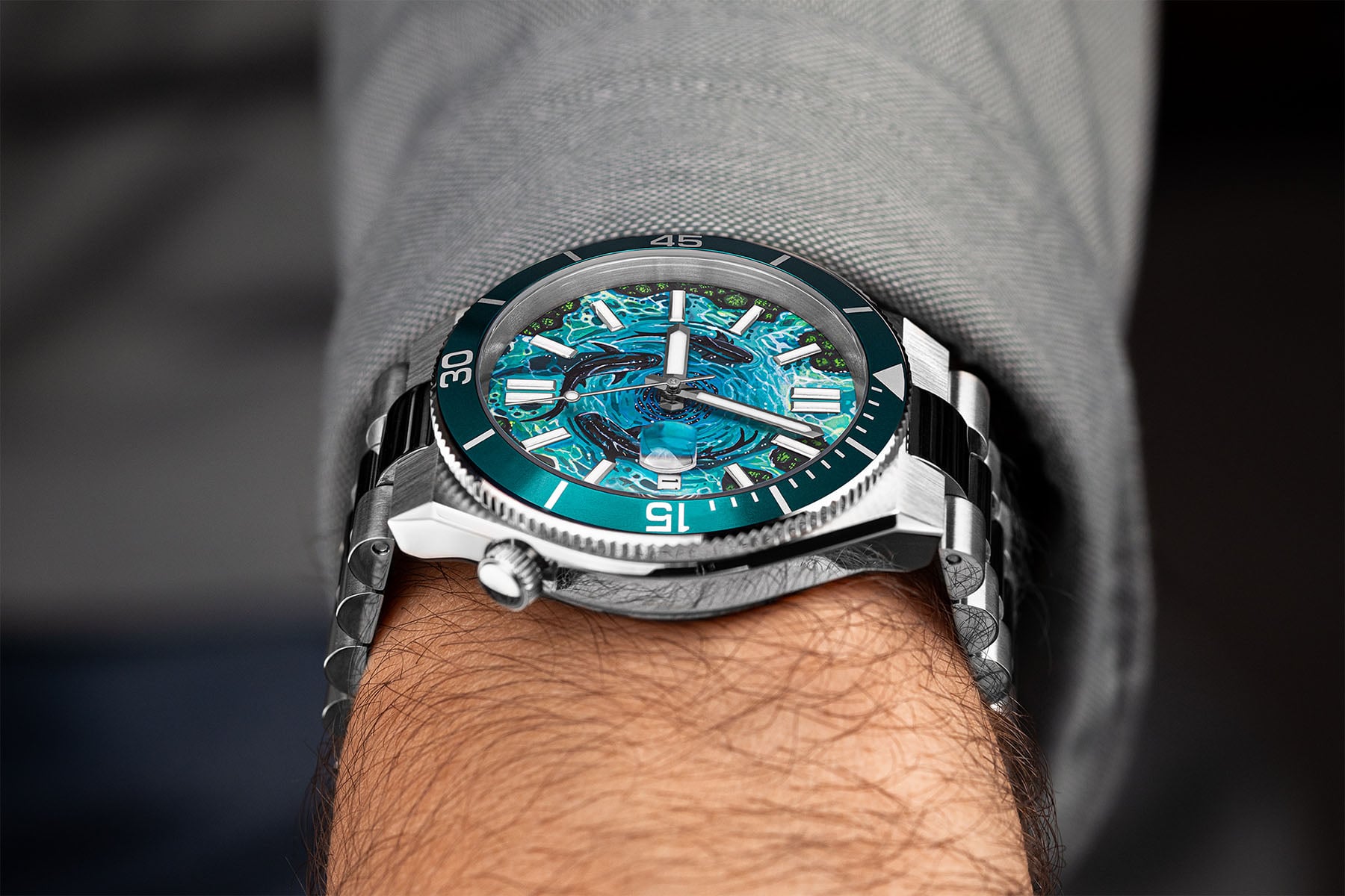 IFL Watches Citizen Tsuyosa Shore Mako on-wrist profile shot