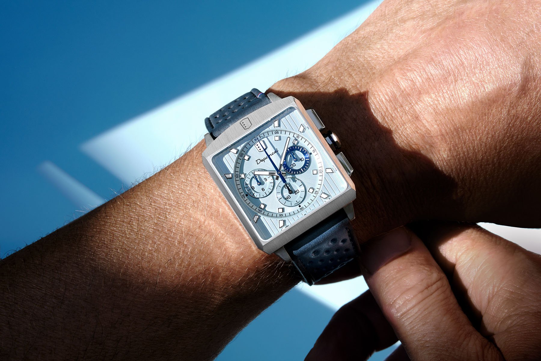 Depancel Série-R Chronograph Ice Blue Limited Edition on wrist
