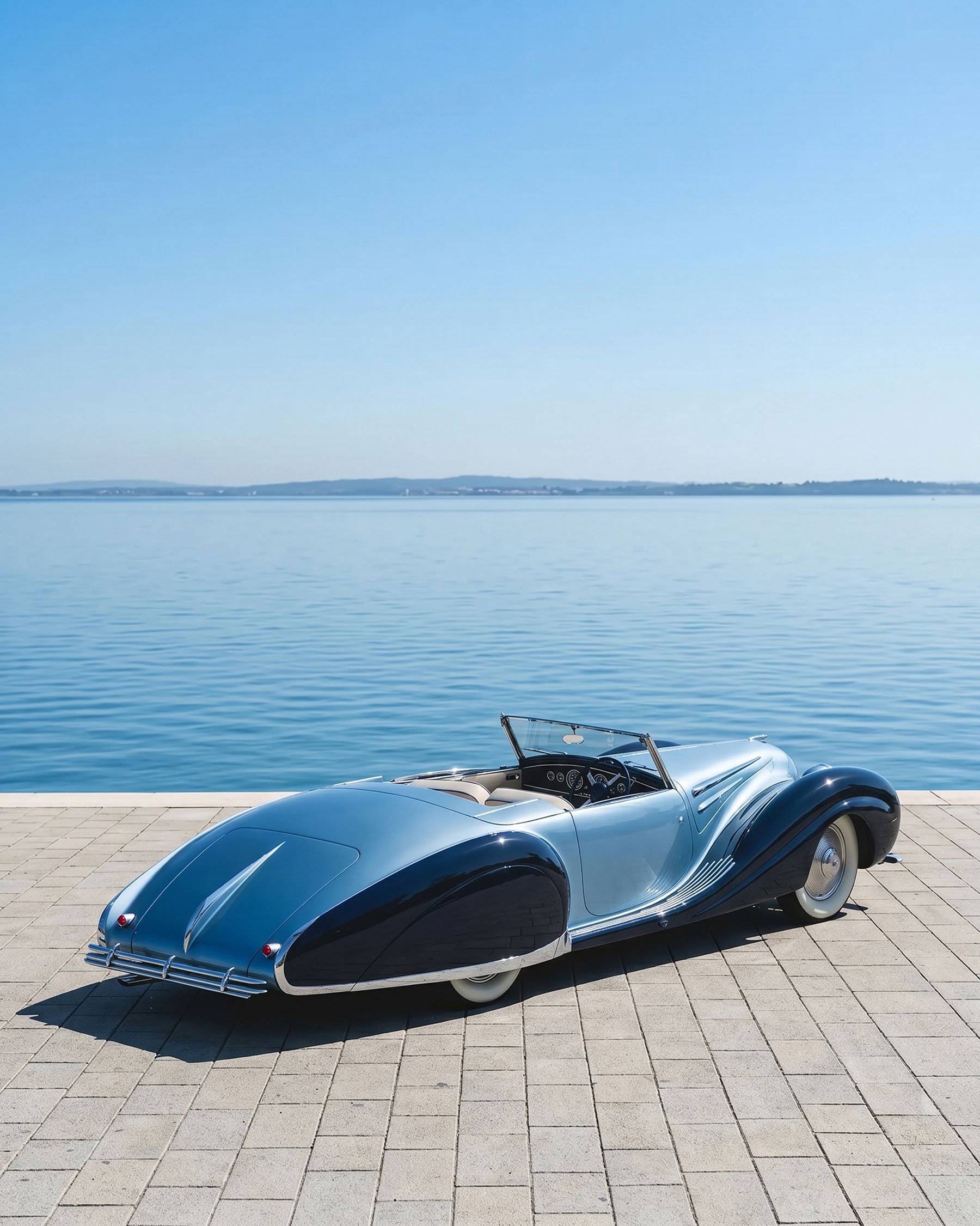 Talbot-Lago T26 parked by water