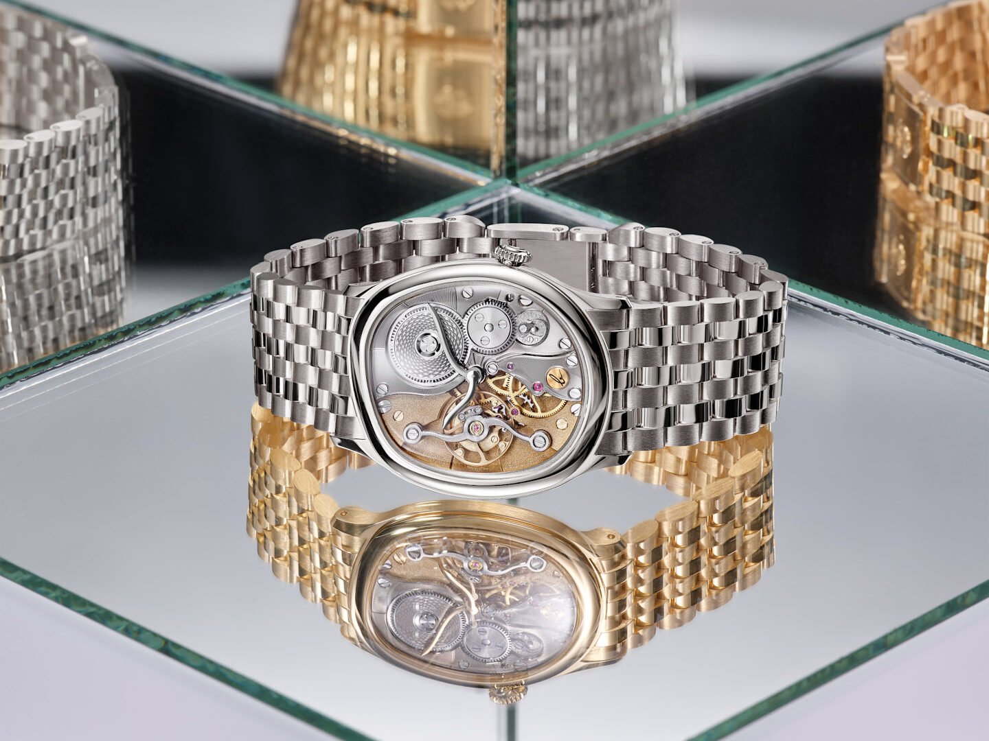 Berneron Mirage Miroir: Movement as Dial in White and Yellow Gold