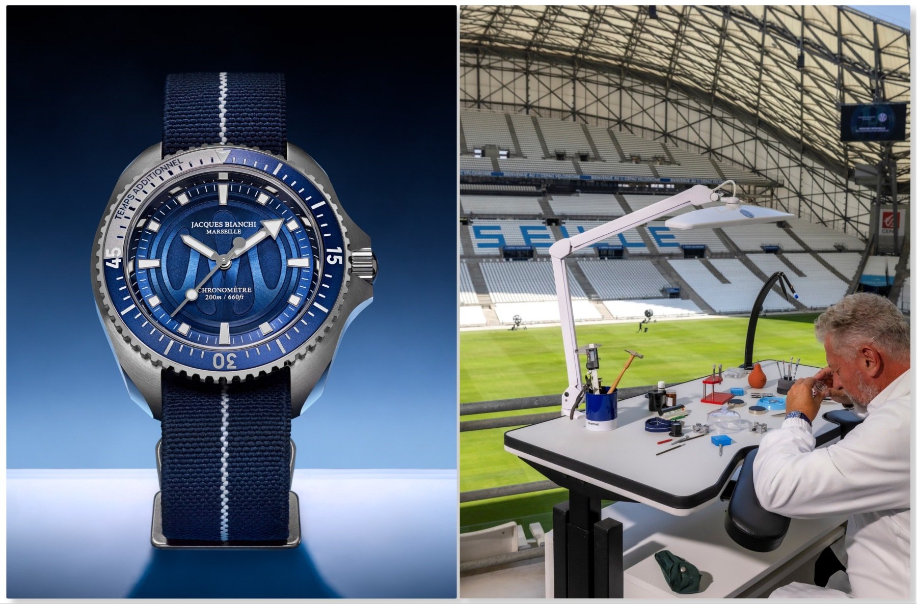 Olympique de Marseille × Jacques Bianchi Marseille JB200 Chronometer header image