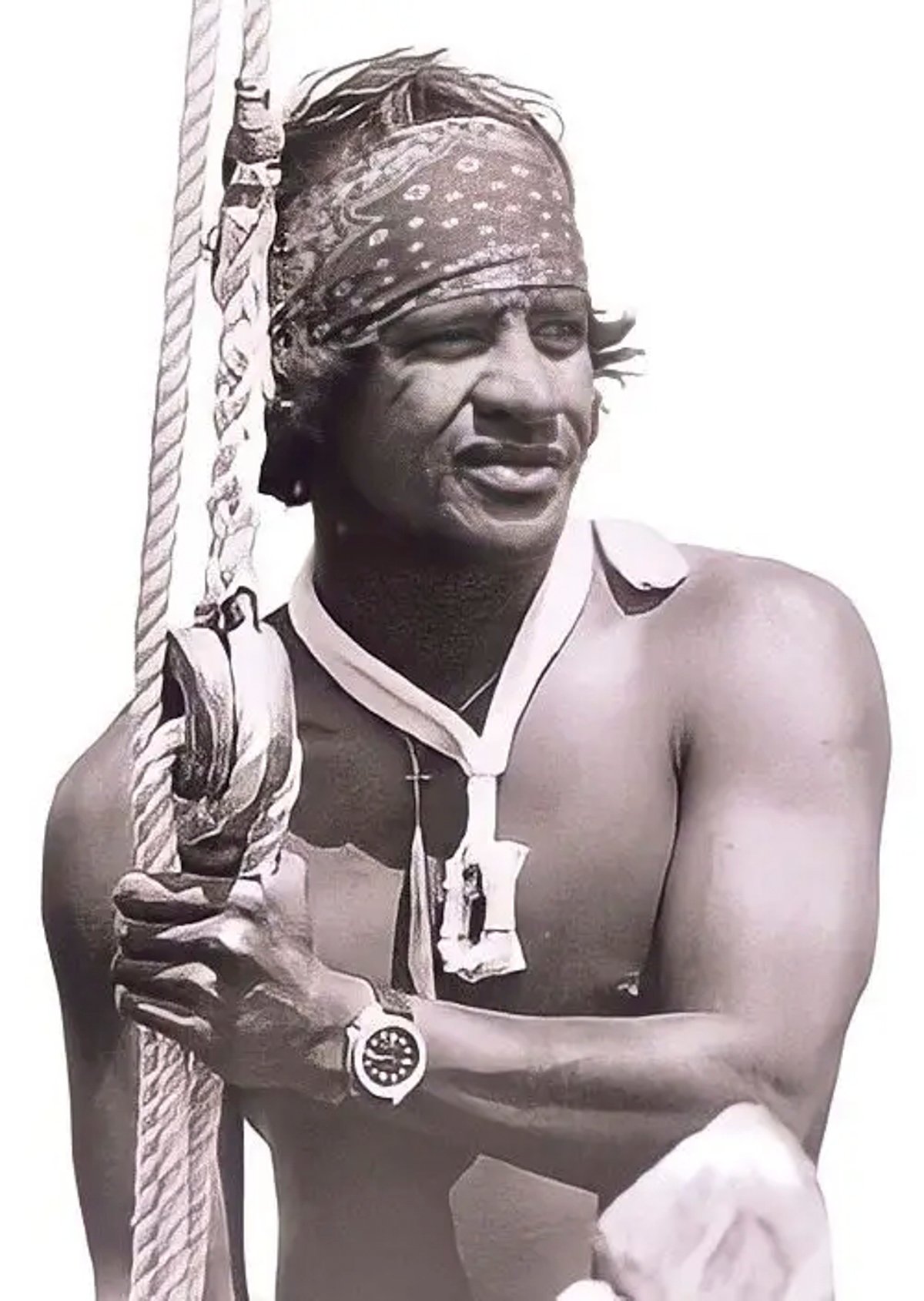 A Seiko dive watch clearly visible on Eddie Aikau's wrist