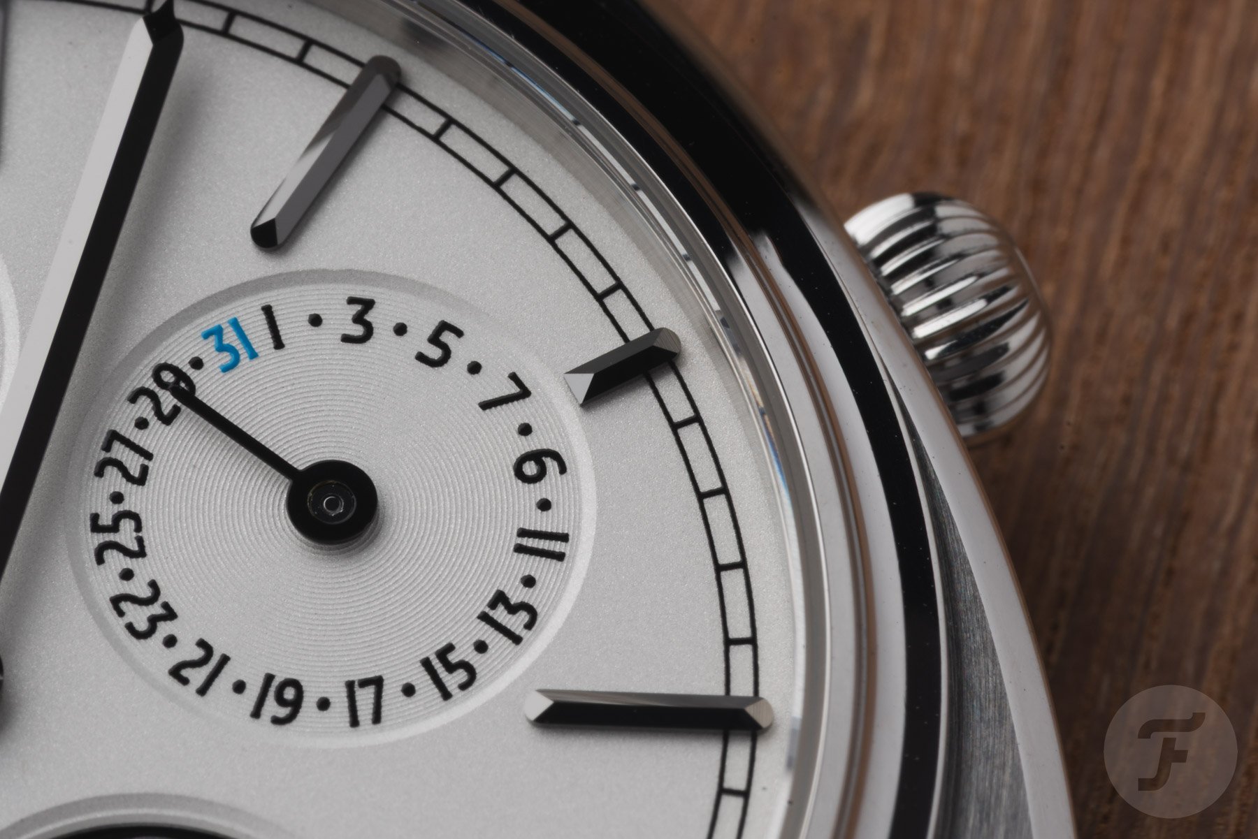 Fears Brunswick 39 Perpetual Calendar dial close up date