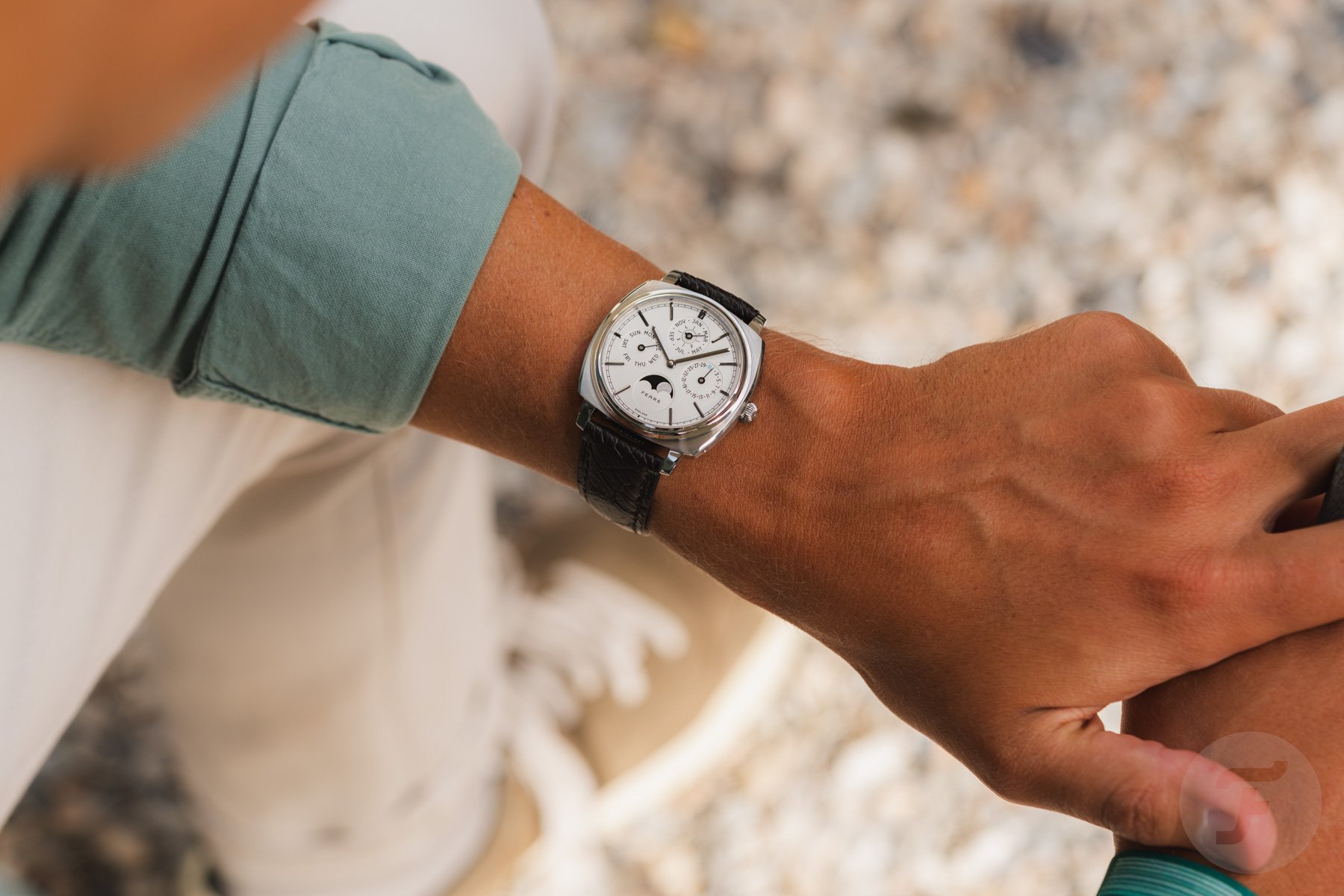 Fears Brunswick 39 Perpetual Calendar on wrist